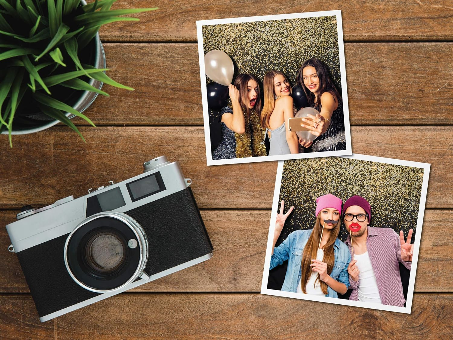 Black and Gold Photo Booth Backdrop - Perfect Party Decoration for Graduation, Birthday, Christmas, New Years Eve, Bachelorette, Weddings, Prom | Gatsby Photo Booth | Measures 6Ft X 6Ft image number 1