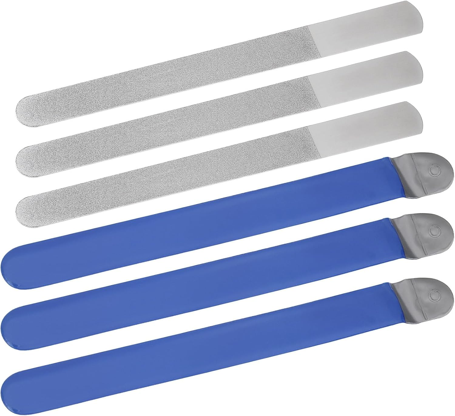 YINETTECH 3PCS Diamond Nail File Length 20Cm Stainless Steel Nail Buffer for Foot Care Manicure Pedicure for Home Personal Care Nail Salons Beauty Salons Silver image number 1