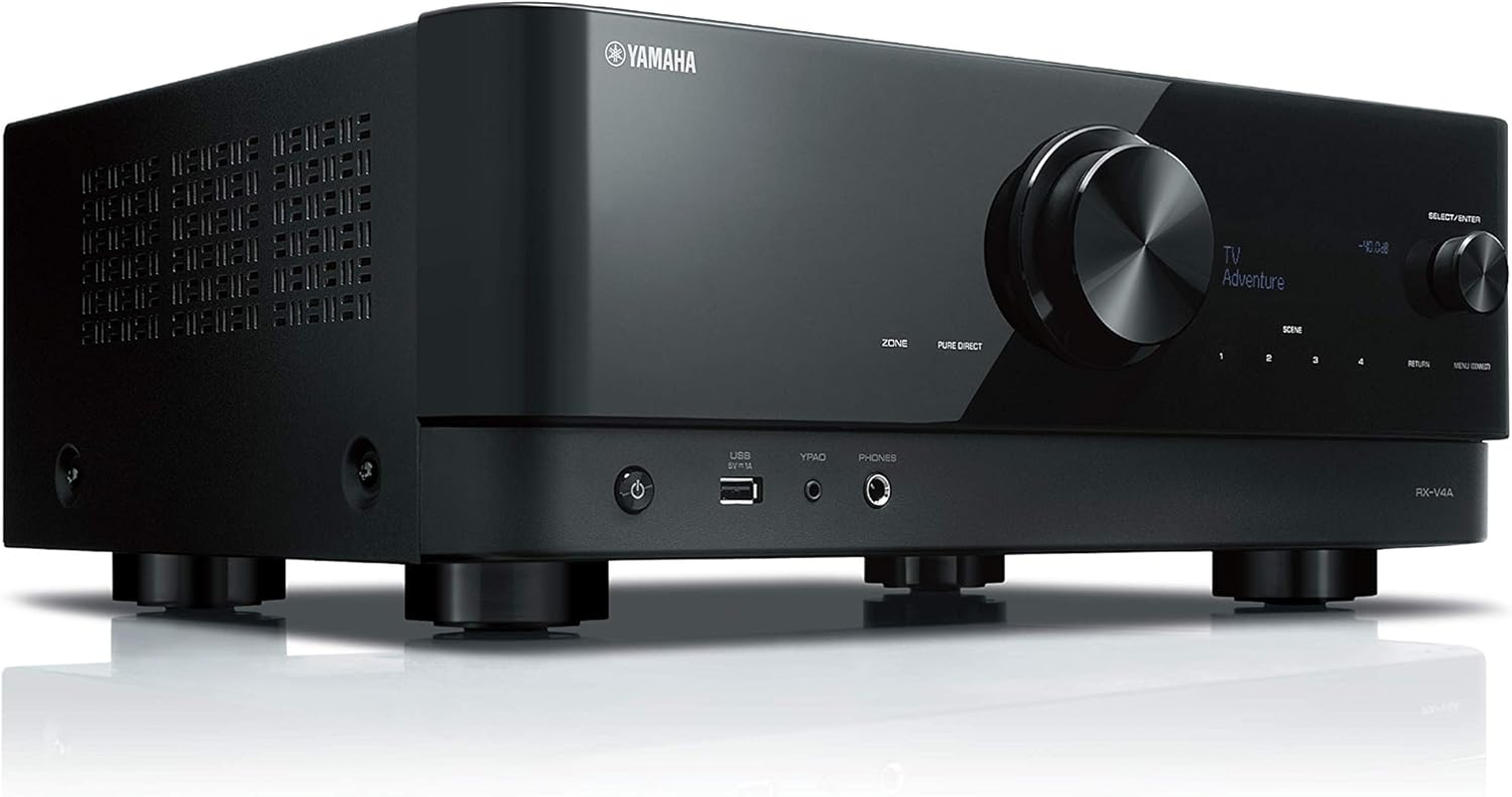 Yamaha RX-V4A 5.2-Channel AV Receiver with Wi-Fi, Bluetooth, Musiccast and Alexa Compatibility, Black image number 3
