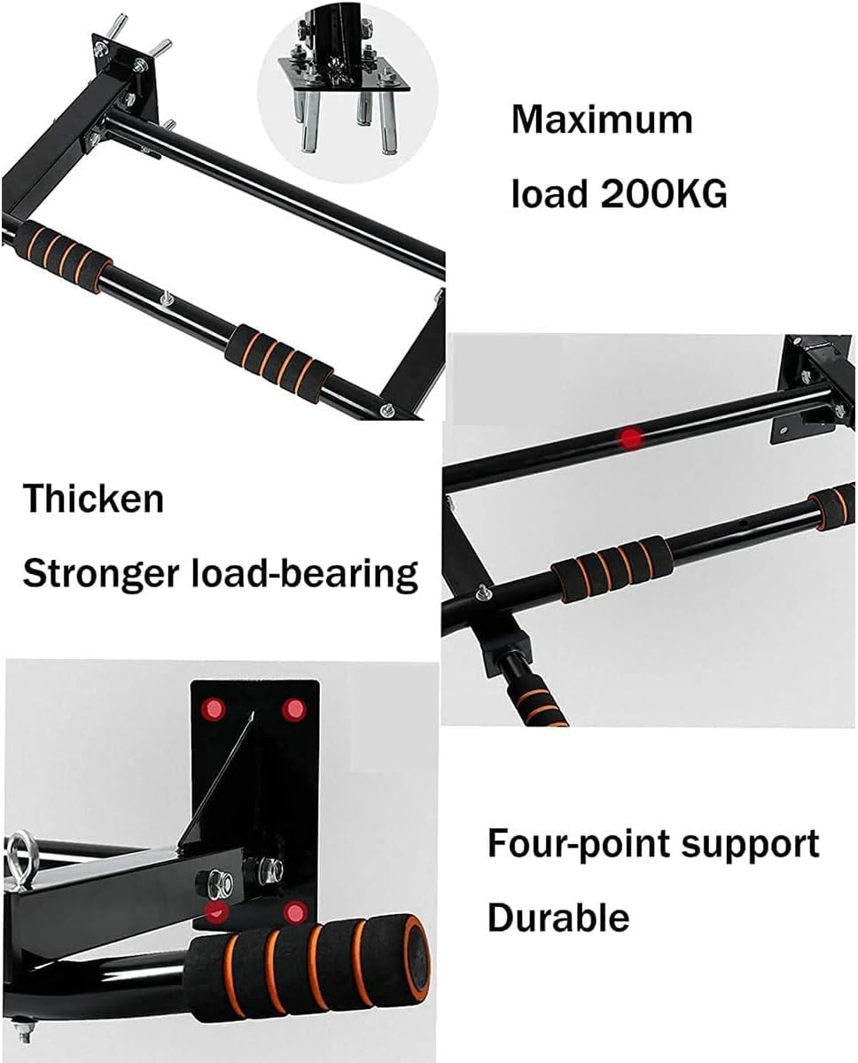 AIMALL Heavy-Duty Wall-Mounted Horizontal Bar for Door Frames, Adjustable Width 37-47In, Non-Slip Grips, High-Quality Steel, Ideal for Home Fitness & Bodyweight Exercises image number 2