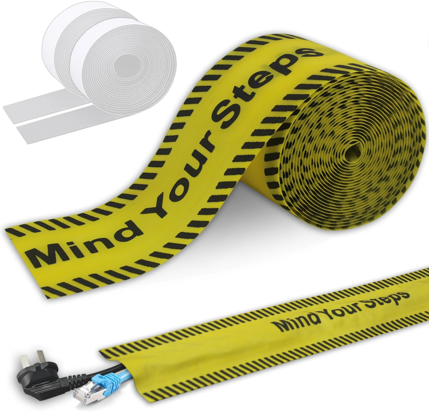 20 Feet Floor Cable Covers,Wire Storage Cover Used to Protect the Cable,Cord Cover with Adhesive Tape for Carpet,Tiles,Wooden Floors and Any Floor Surface (Gray)