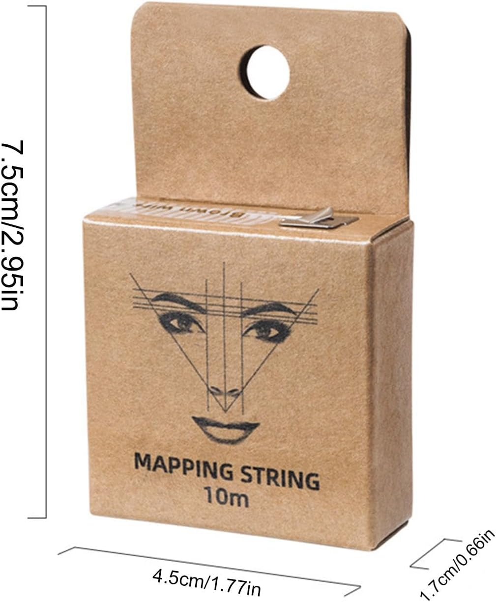 Eyebrow String Mapping, Eyebrow String Mapping,Brown Eyebrow Mapping | Pre-Inked String for Eyebrow Mapping Measuring Tool for Marking image number 6