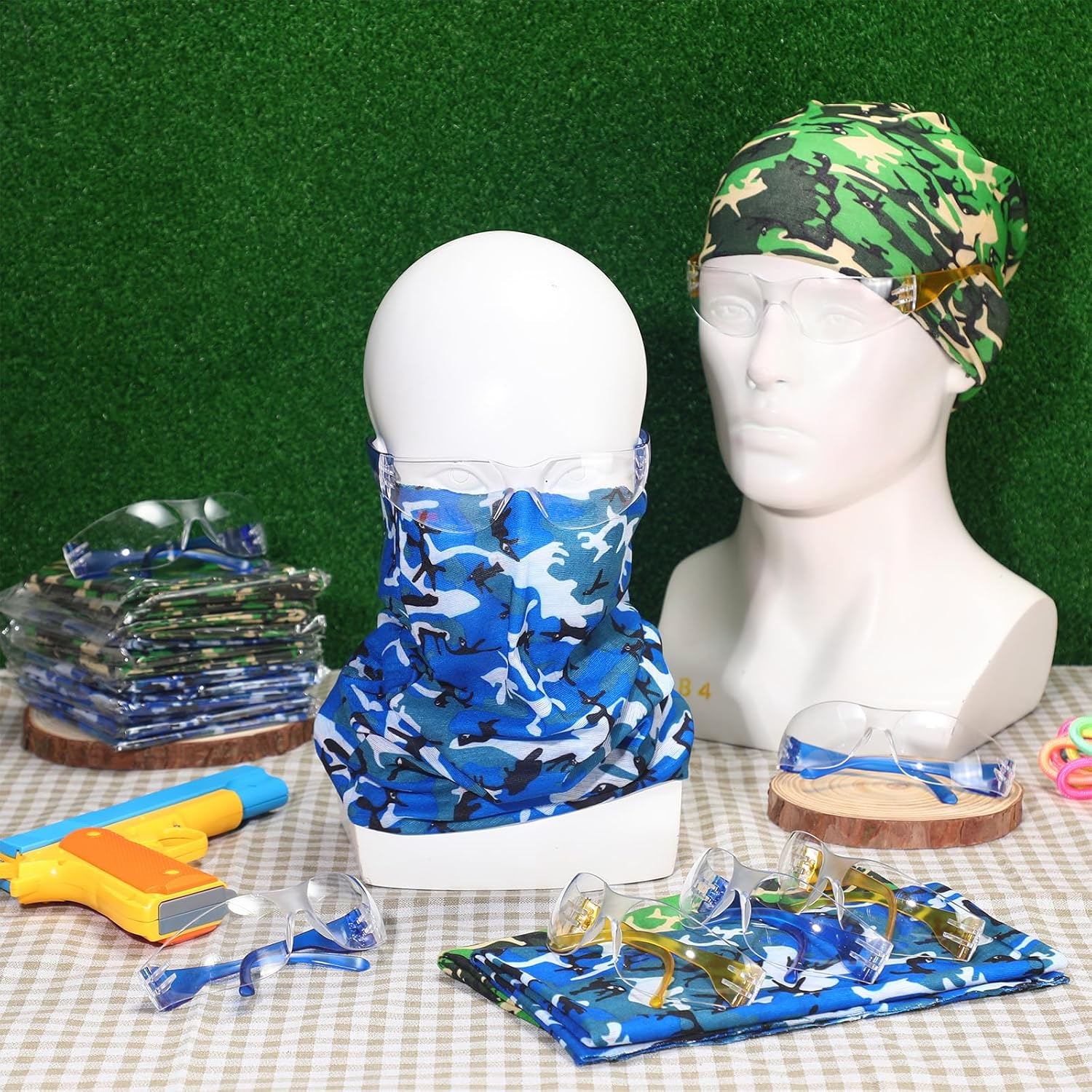 Xtinmee 48 Pcs Party Supplies Favors Includes Gun Party Safety Glasses with Face Mask Safety Glasses Compatible with Nerf Gun Accessories for Boys Girls Birthday Party Favors Supplies image number 1