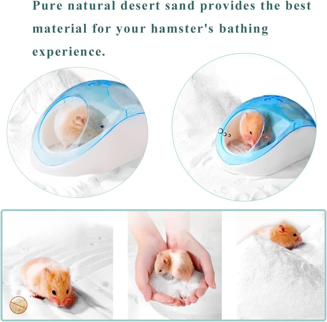 JFWOD Hamster Bath Sand, 7.7Lb Dust Free Desert Sand or Potty Litter Sand for Hamster Chinchillas Gerbil Syrian Mice Small Animals - Beige image number 3