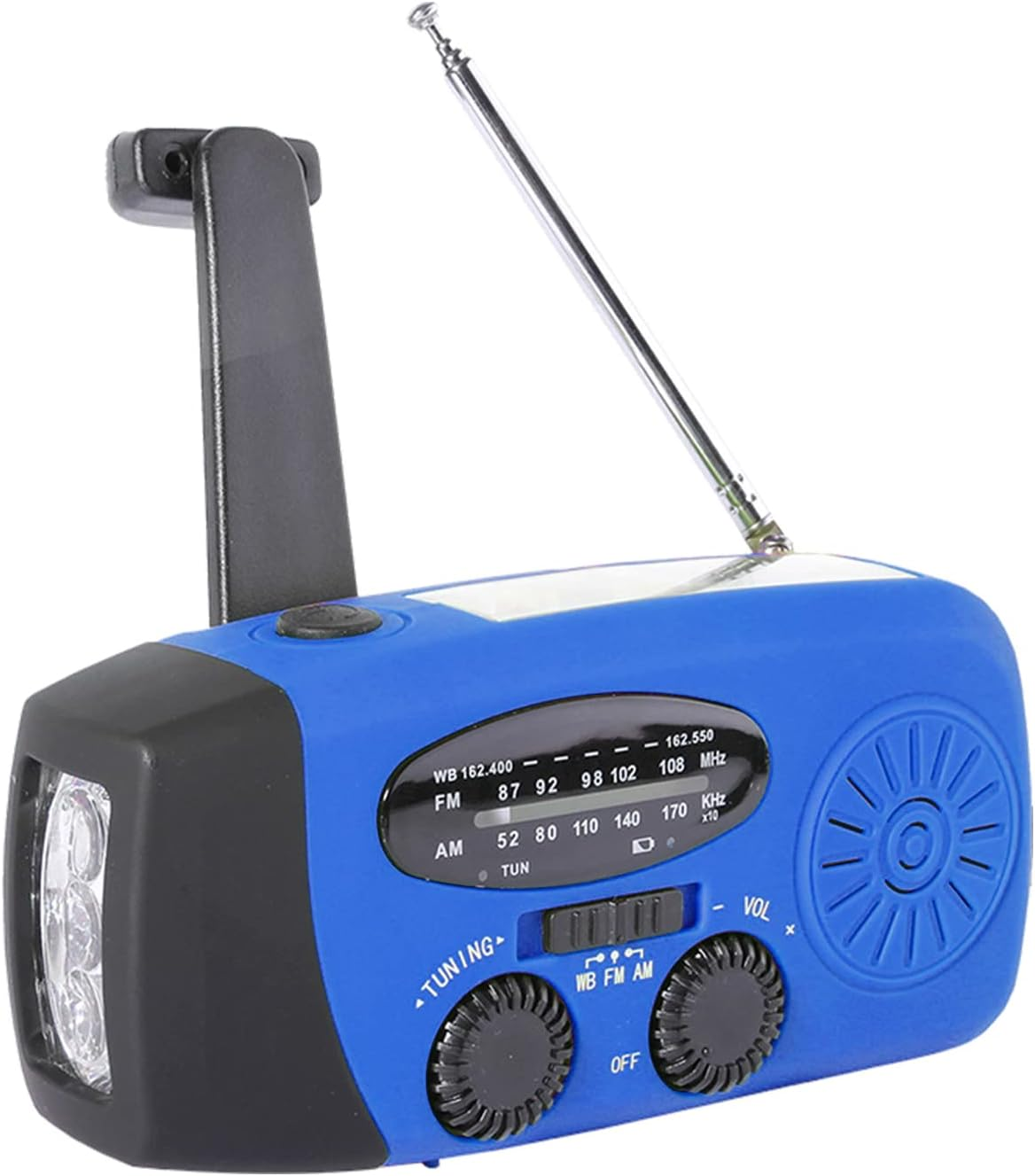 Nurdo Emergency Radio Hand Crank Solar Weather Radio AM/FM/NOAA Emergency Weather Radio Rechargeable Power Bank with Solar Charging&Hand Crank&Battery Operated LED Flashlight Cell Charger image number 3
