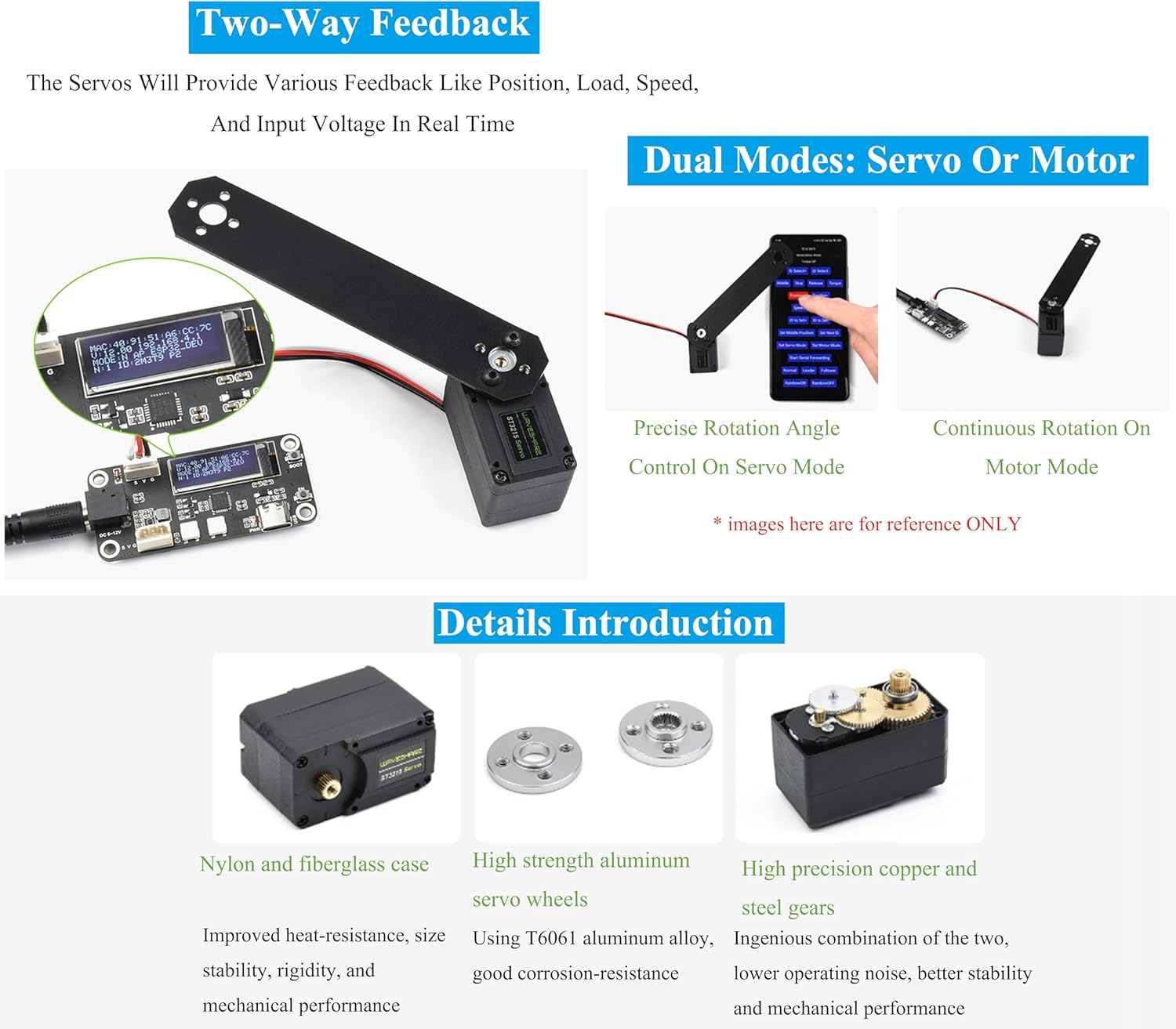 30Kg.Cm@12V Serial Bus Servo High Precision and Torque, with Programmable 360 Degrees Magnetic Encoder, 6~12.6 V, for Quadruped Robots, Hexapod Walkers, Robotic Arms and Other Robotic Projects image number 5