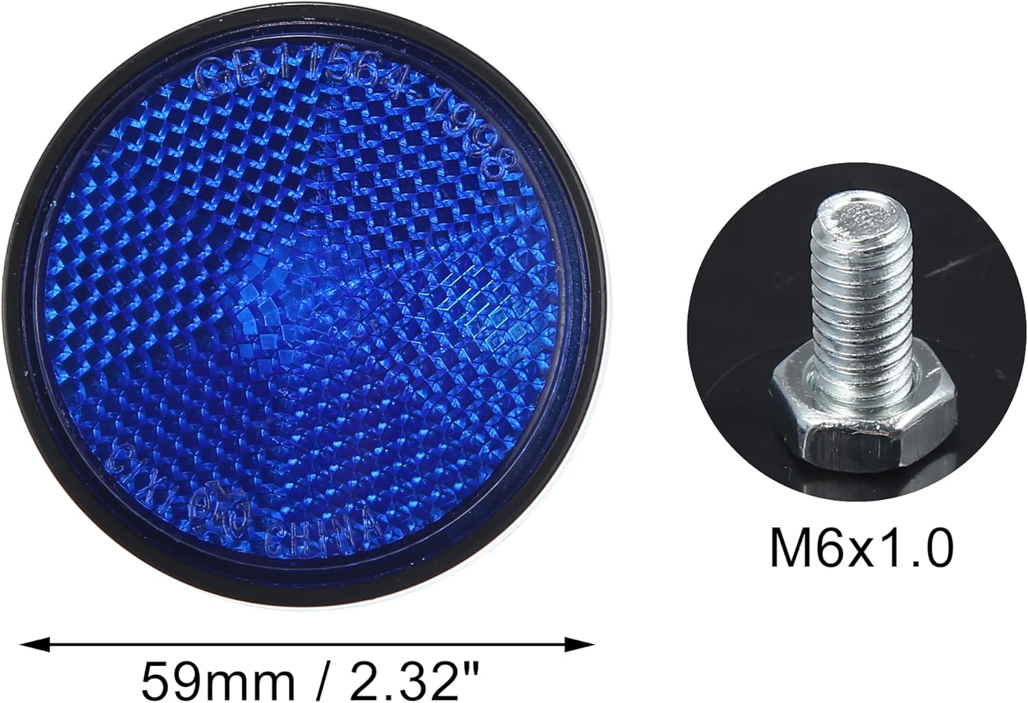 X AUTOHAUX 4 Pcs Universal round Shape Reflector for Motorcycle Garbage Cans Car Trailer Truck and Bike Blue image number 3
