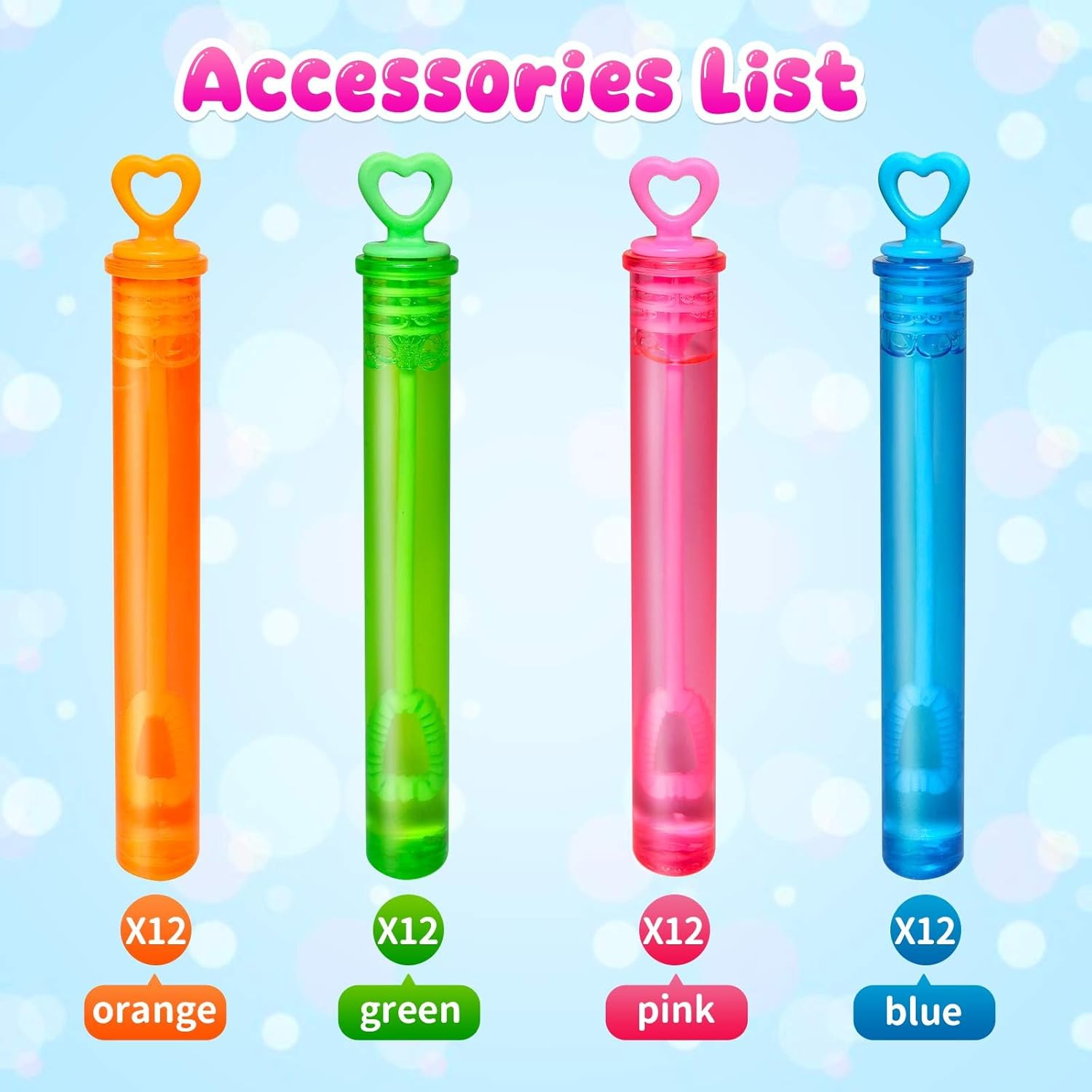 Zynexis 48 Pack 4 Colors Mini Bubble Wands for Kids with Gift Box, Bubbles Party Favors Supplies for Toddlers,Goodie Bag Stuffers Fillers, Birthday,Wedding, Halloween, Camping Gifts for Boys Girls