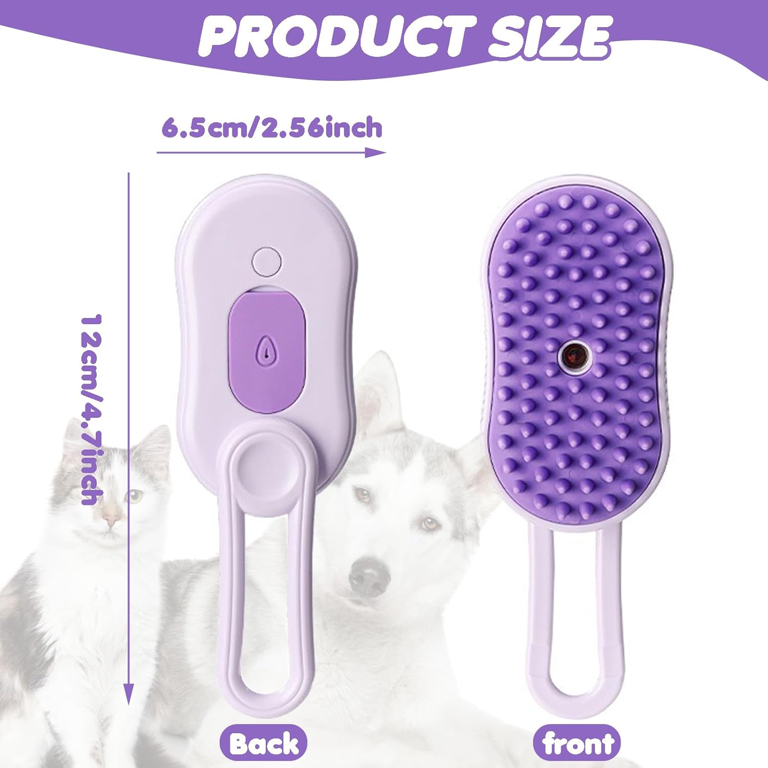 DONGTATA 3-In-1 Cat Steam Brush Cat Steamer Cat Brush Cat Spray Massage Comb Cat Massage Brush Eliminate Flying Hair for Cat and Dog Pet Brush image number 2