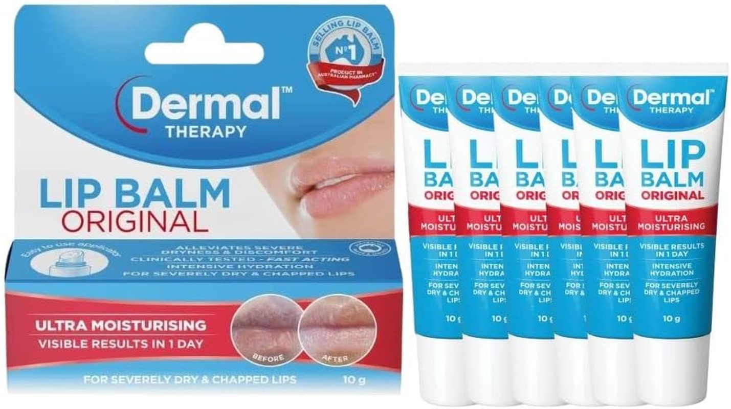 Dermal Therapy Original Lip Balm Tube | Designed to Hydrate & Soften Severely Dry Lips | 6 X 10G image number 2