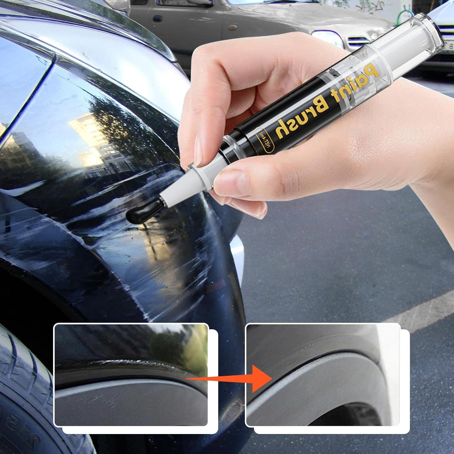 Car Touch up Paint | Auto Touch up Paint | Automotive Exterior Quick Scratch Repair Pen for Long Lasting High-Gloss Finish - Silver image number 4