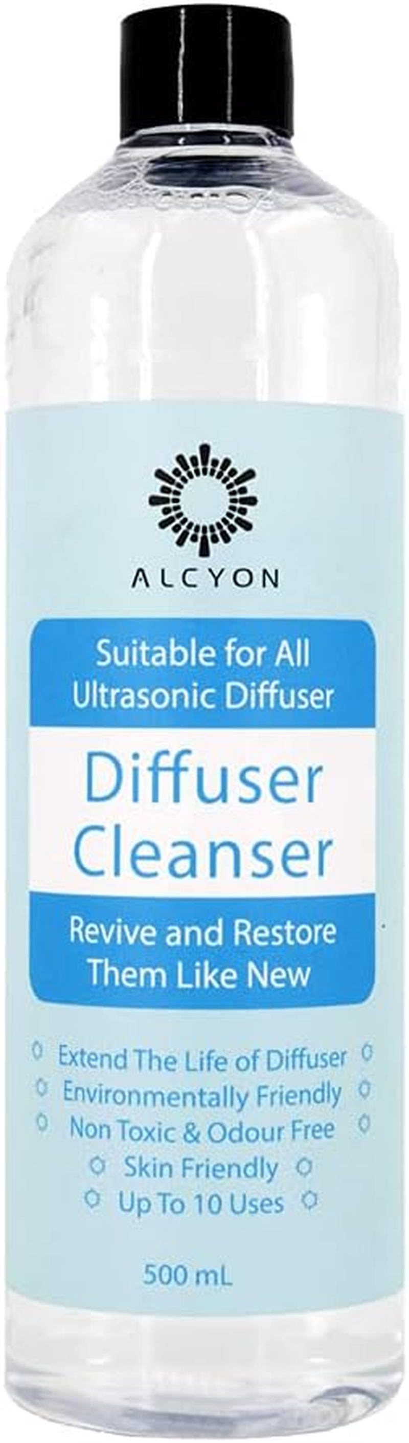 Alcyon Ultrasonic Diffuser Cleanser - Revive, Maintain & Enhance Performance - 500Ml Bottle for Eliminate Dust, Bacteria & Odors for Fresh-Scented Home - Essential for a Clean & Fresh Diffuser image number 1