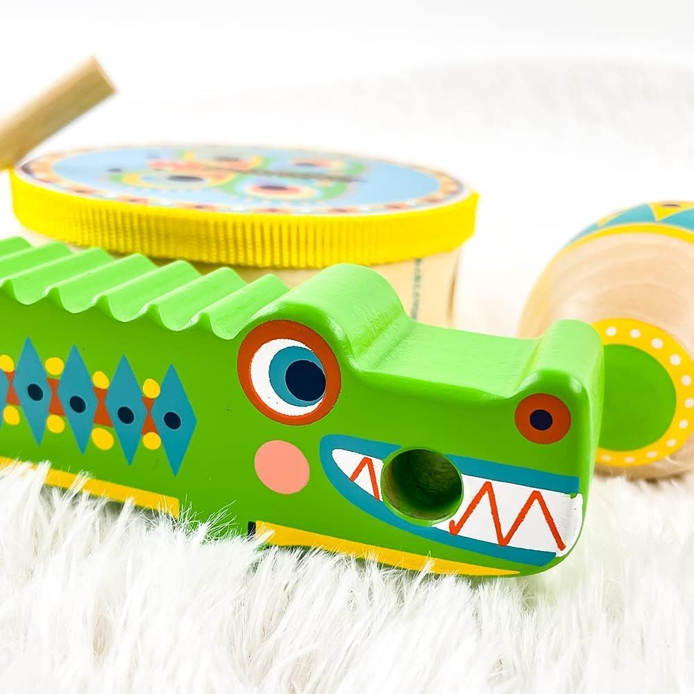 Djeco DJ06031 Animambo Wooden Percussion Musical Set