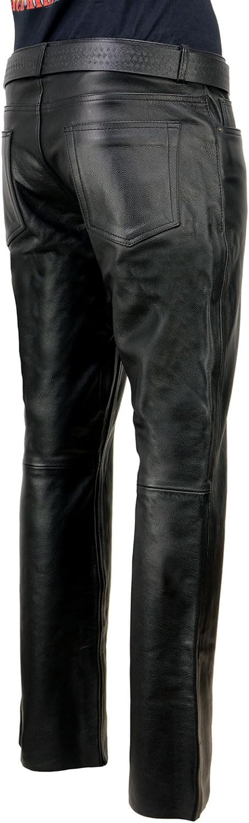 Milwaukee Leather LKM5790 Men'S Black Classic 5 Pocket Casual Motorcycle Leather Pants - 36 image number 2