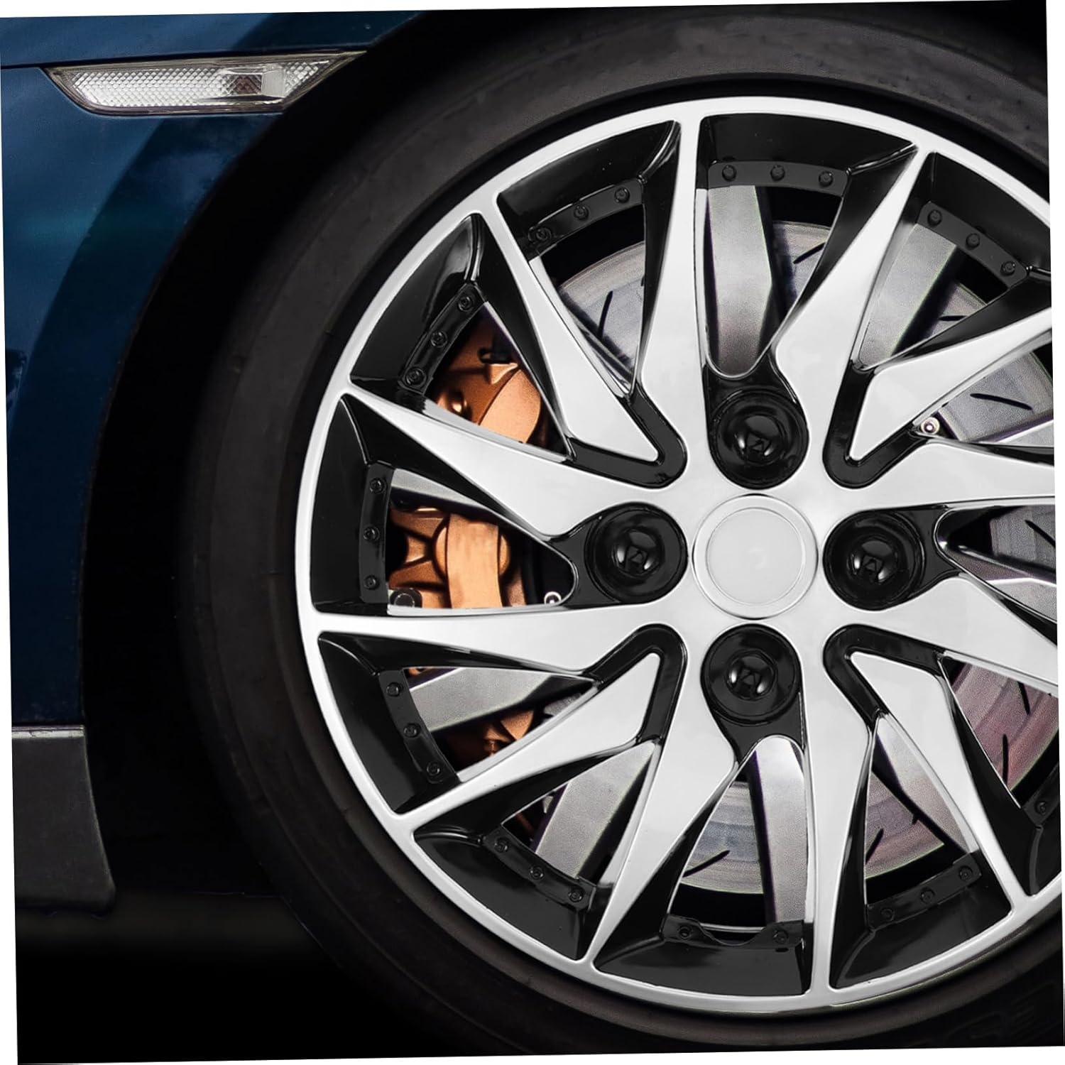 ZUNOXAZ Car Hubcap Decorative Wheel Hub Caps for Automotive Rim Protector Silver Car Accessories Exterior image number 4