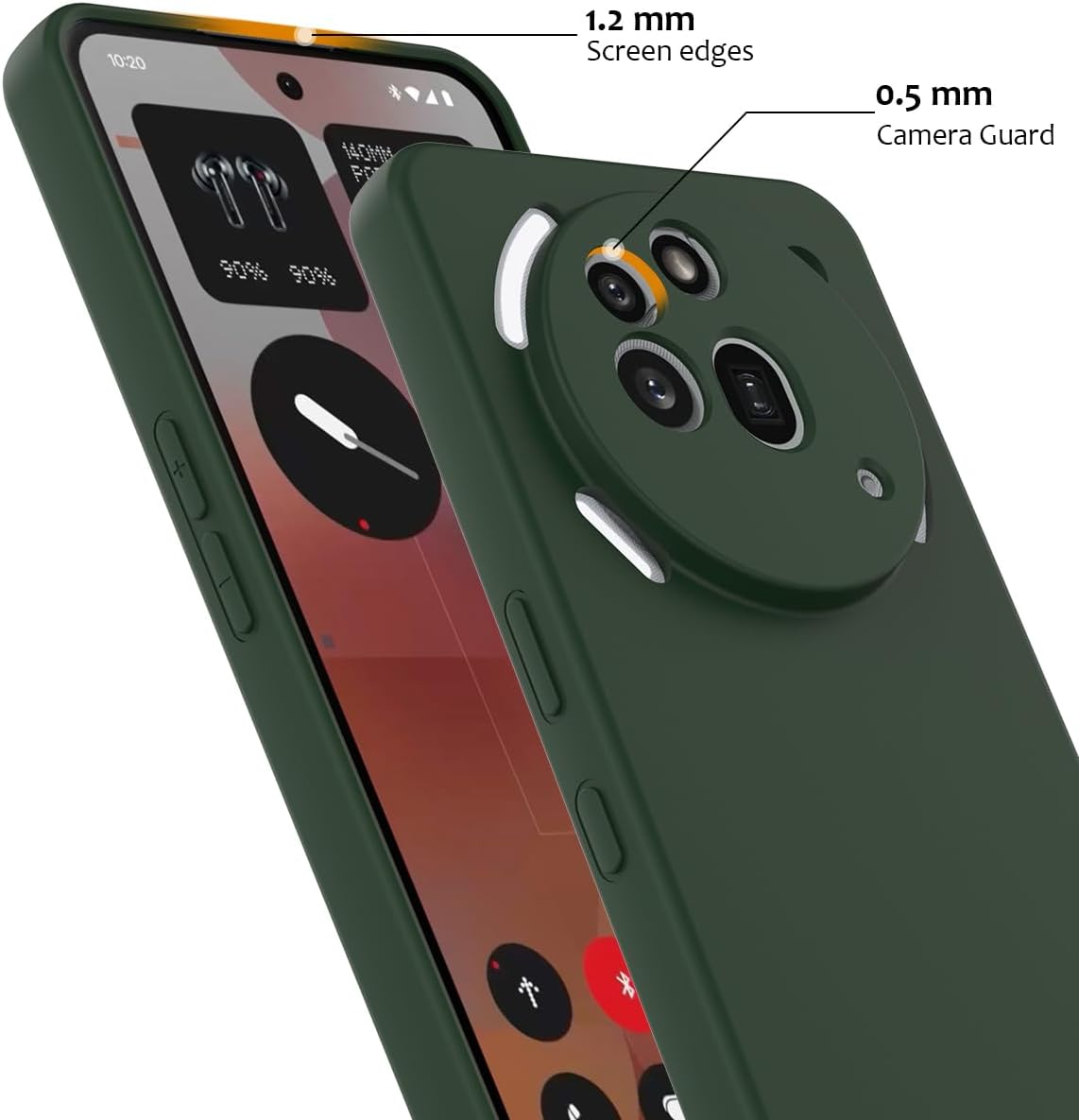 BRAND SET Case for Nothing Phone 3A Pro, Magnetic Silicone Case, Shockproof and Scratch-Resistant, Mobile Phone Case with Microfibre Lining for Nothing Phone 3A Pro Case (Dark Green) image number 5