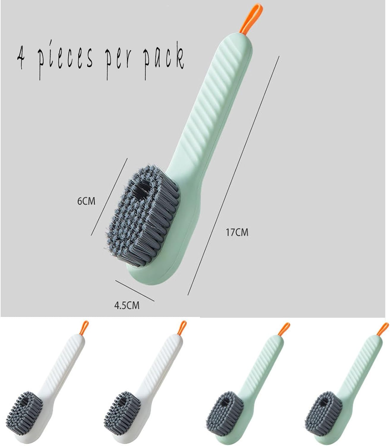 4Pcs Household Soft Bristle Cleaning Brush, Multifunctional Shoe Brush with Liquid Box, Multi-Function Hydraulic Cleaning Brush image number 4