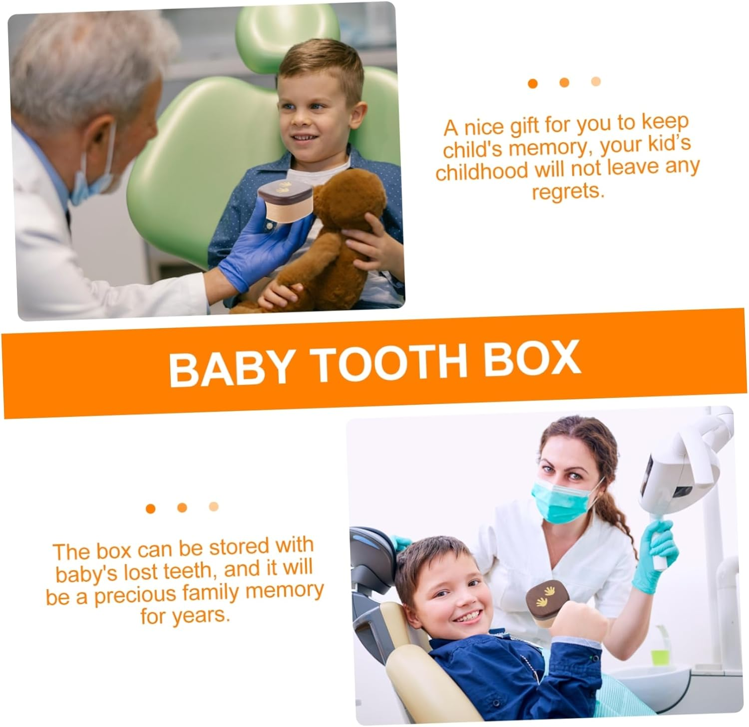 Baby Tooth Fairy Keepsake Box Tooth Holder for Boys and Girls Palm Design Sturdy Keepsake image number 6