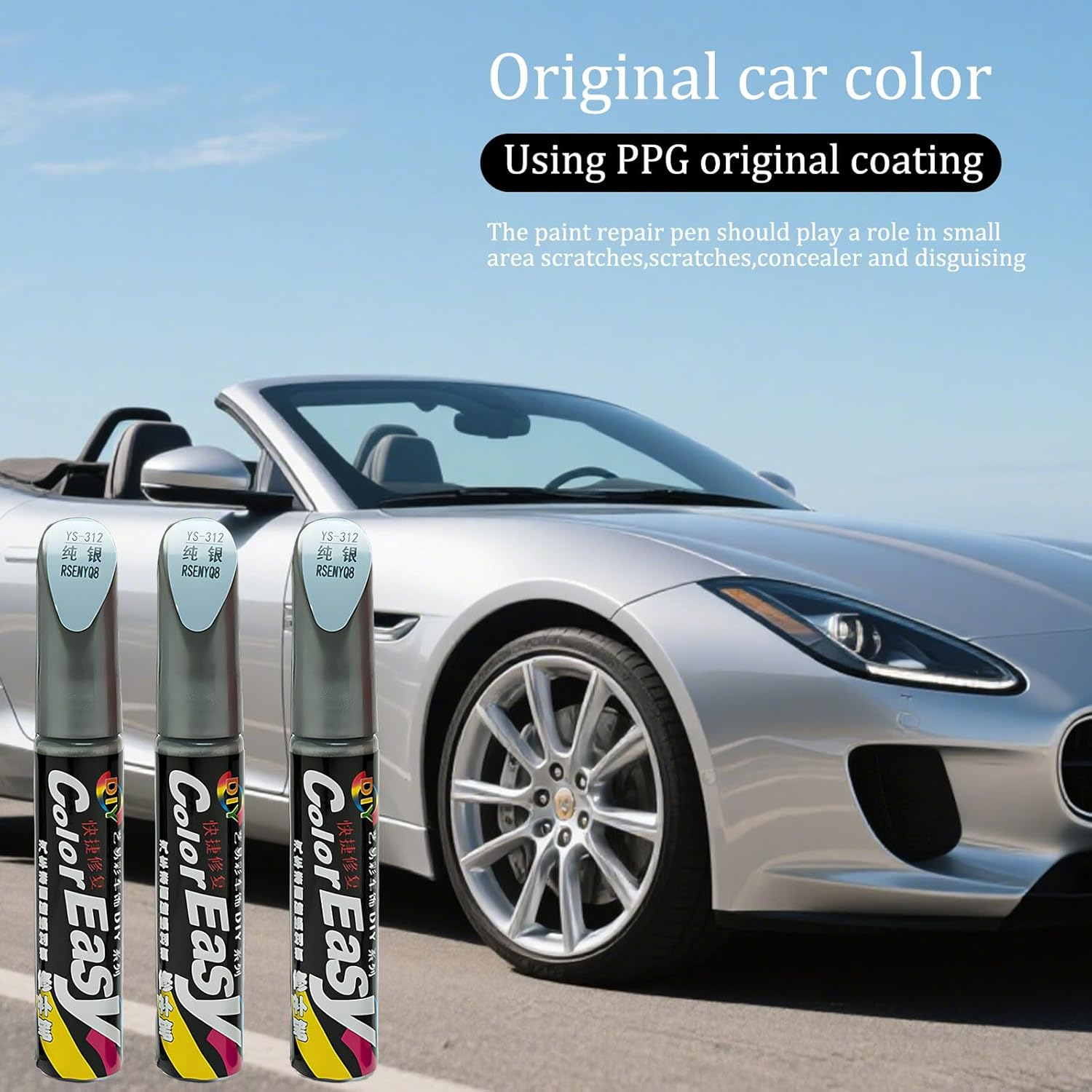 3 Pcs Car Scratch Remover Pen,Touch up Paint Pen,Silver Spray Paint, for Car Suitable for Cars Repainting Cover and Repair Scratches, Suitable for Cars, Suv, Truck, Rv, Bicycle(Silver) image number 3