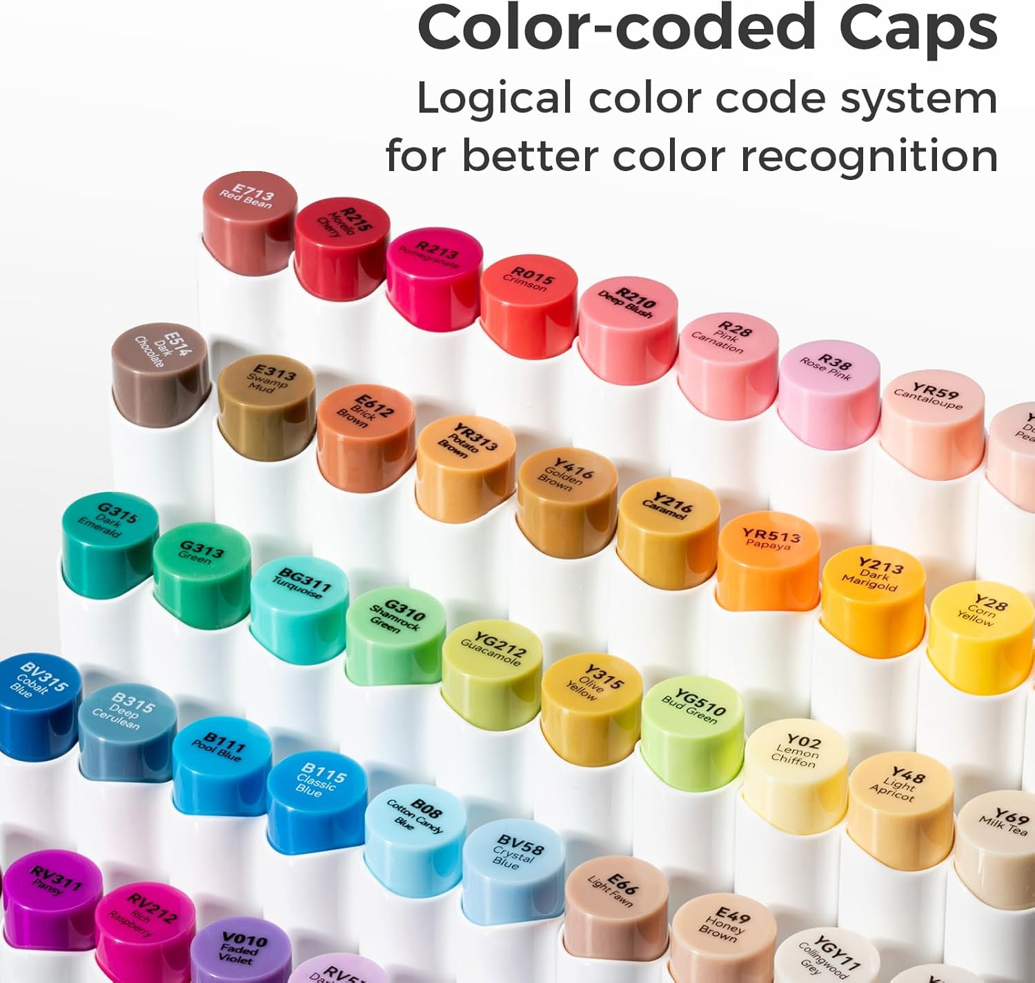 Ohuhu Alcohol Markers Brush Tip: Brush& Soft Chisel 60 Illustration Colors Dual Tips Alcohol-Based Art Marker Set for Artist Adults Coloring Illustrations- Honolulu S- Refillable