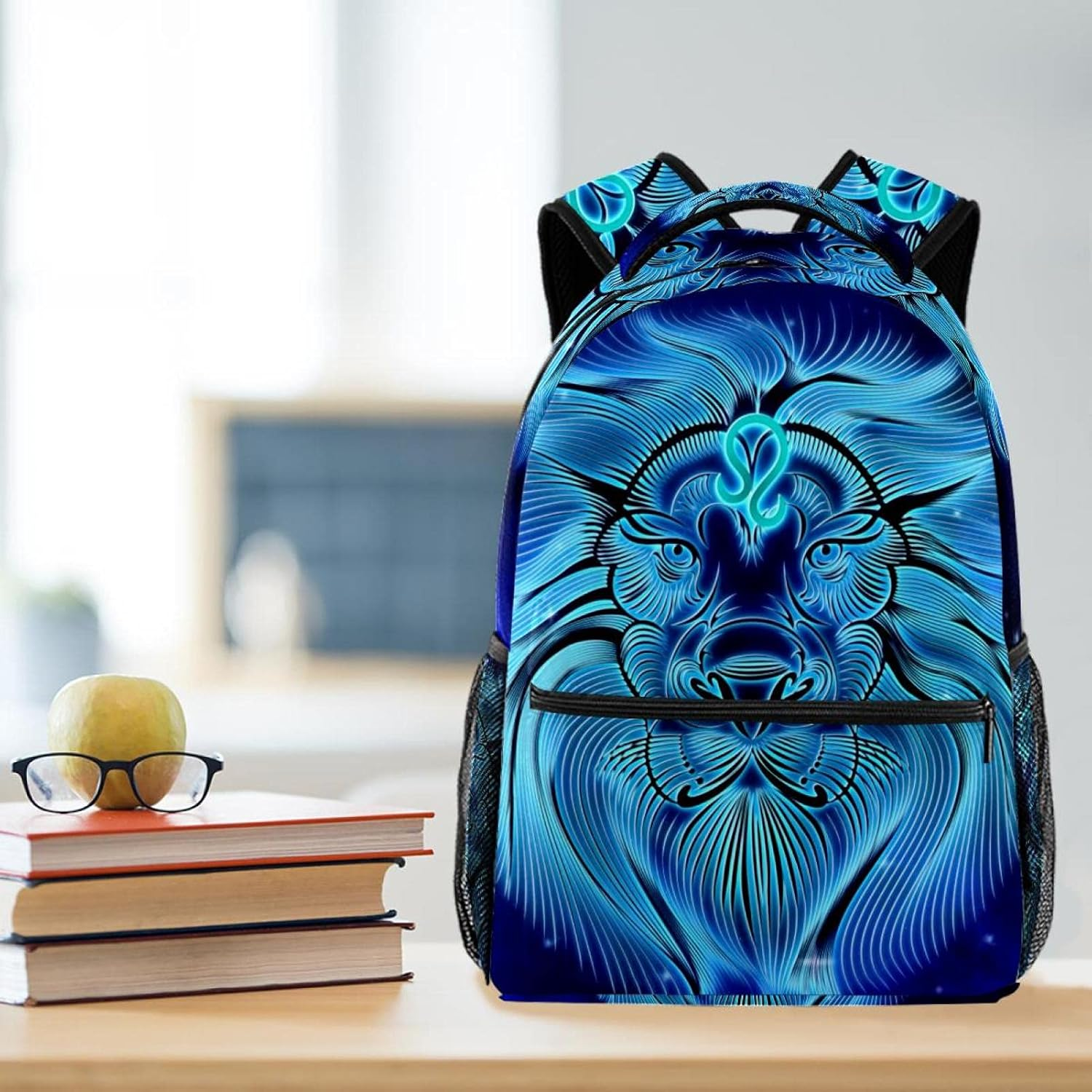 Zodiac Sign Lion Design Backpack Students Shoulder Bags Travel Bag College School Tote Backpacks image number 2