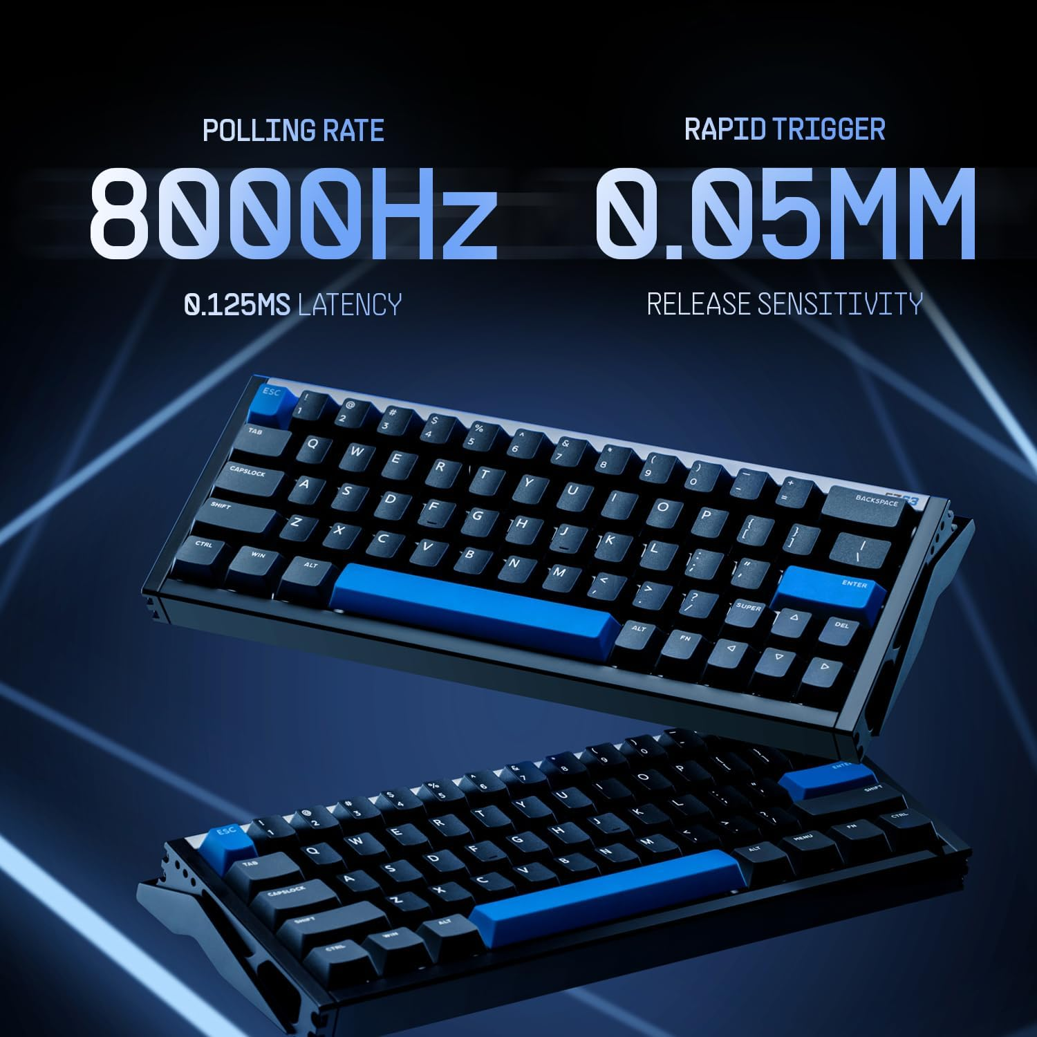 IQUNIX EZ63 Gaming Keyboard, 60% RGB Mechanical Keyboard, 64 Keys with Star Trail Magnetic Switches, Rapid Trigger, Adjustable Actuation, Double Shot PBT Keycaps, for Win/Mac Laptop PC image number 6