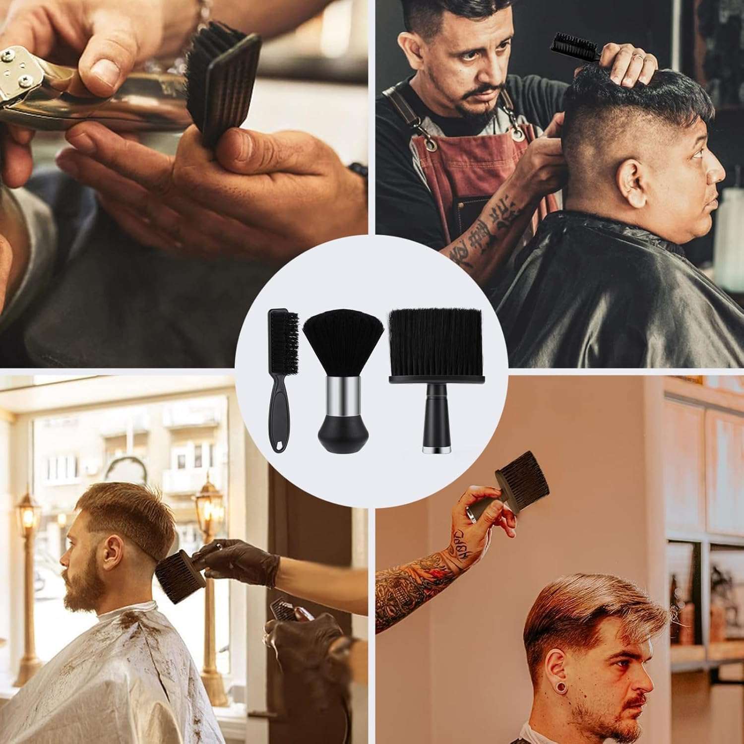 Hair Clipper Cleaning Brush Soft Neck Duster Brush,3Pcs Hair Cutting Brush Soft Barber Trimmer Clipper Cleaner Hairbrush,Hair Clipper Cleaning Brush Soft Neck Duster Brush Hair Cleaning Dusting Brush image number 5