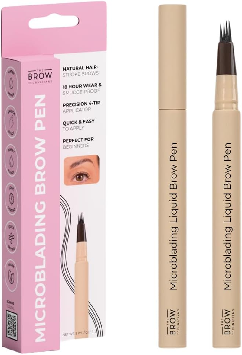 The Brow Technicians Microblading 4-Tip Hair-Stroke Brow Pen &ndash; Waterproof, Smudge-Proof, Long-Lasting Eyebrow Makeup for Natural-Looking Brows (Blonde)