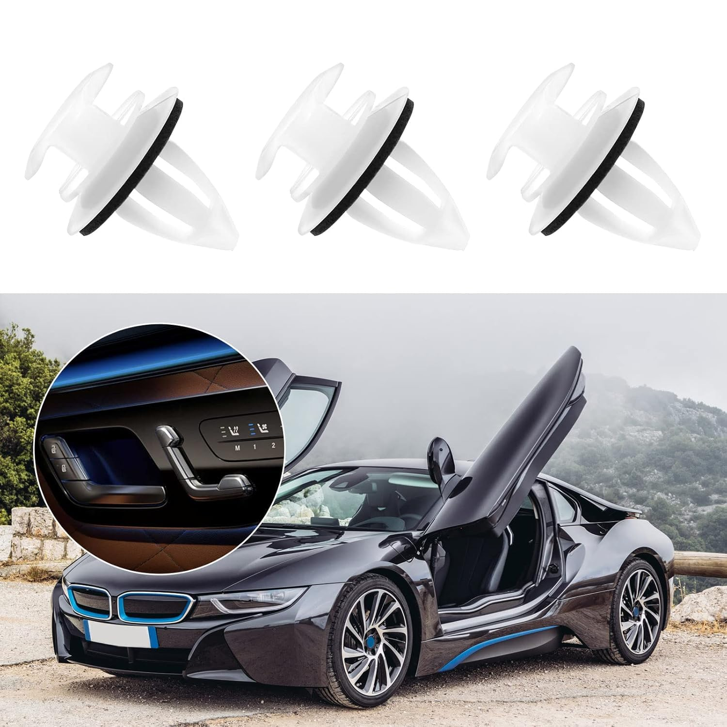 50 Pcs Door Panel Clips (OE 994275) Compatible with BMW 1, 3, 5, 7 Series (E21, E30, E36, E46, E90 - E93, E12, E28, E34, E39) for Sill Moulding Cover Trim Replacement image number 5