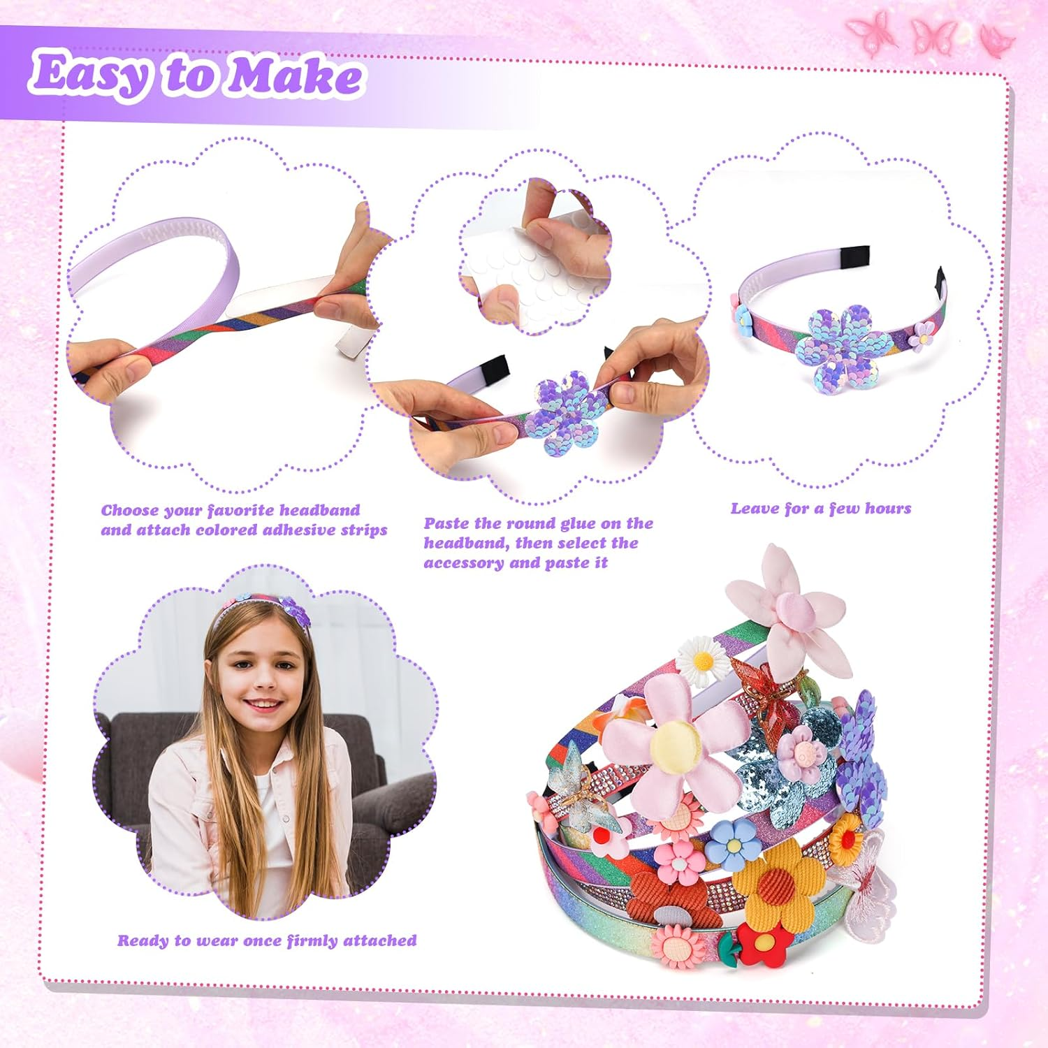 Best Presents for 4-10 Year Old Girls,Hair Accessories Making Set Mermaid Tiara - Girls' Birthday Gift Ideas Toy for 4-10 Years Old image number 6