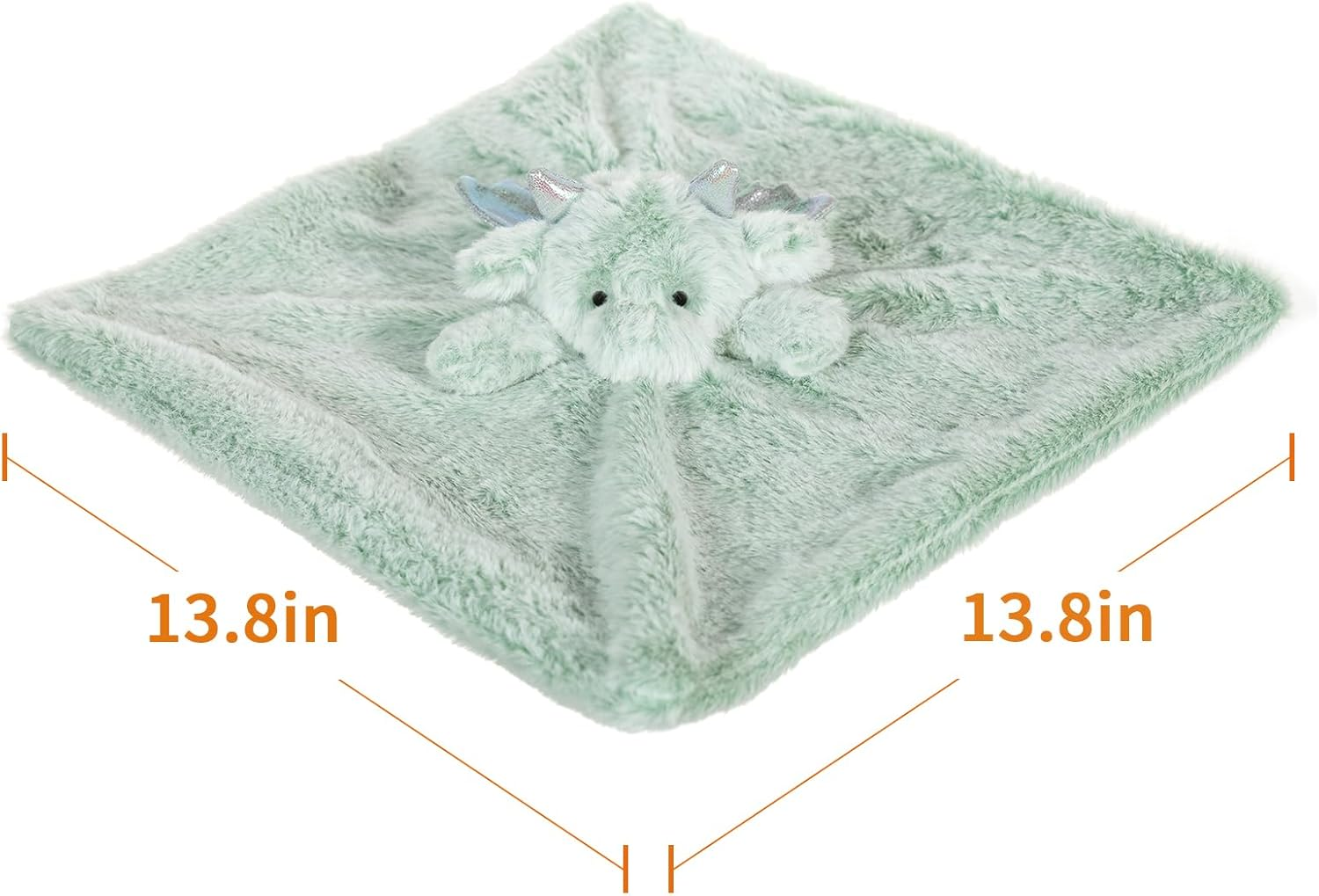 Apricot Lamb Luxury Snuggle Plush Cute Dragon Dinosaur Infant Stuffed Animals Security Blanket Nursery Character Blanket (Green Dragon, 13 Inches) - Orange image number 6