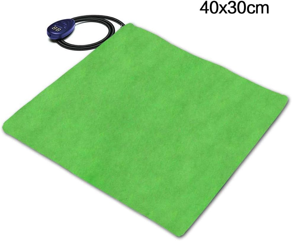 Outdoor Waterproof Electric Pet Dog Heating Pad Cat Puppy Heated Warming Bed Mat Thermal Protection Kennel Heater Safe AU Standard (40X30Cm Green) image number 3