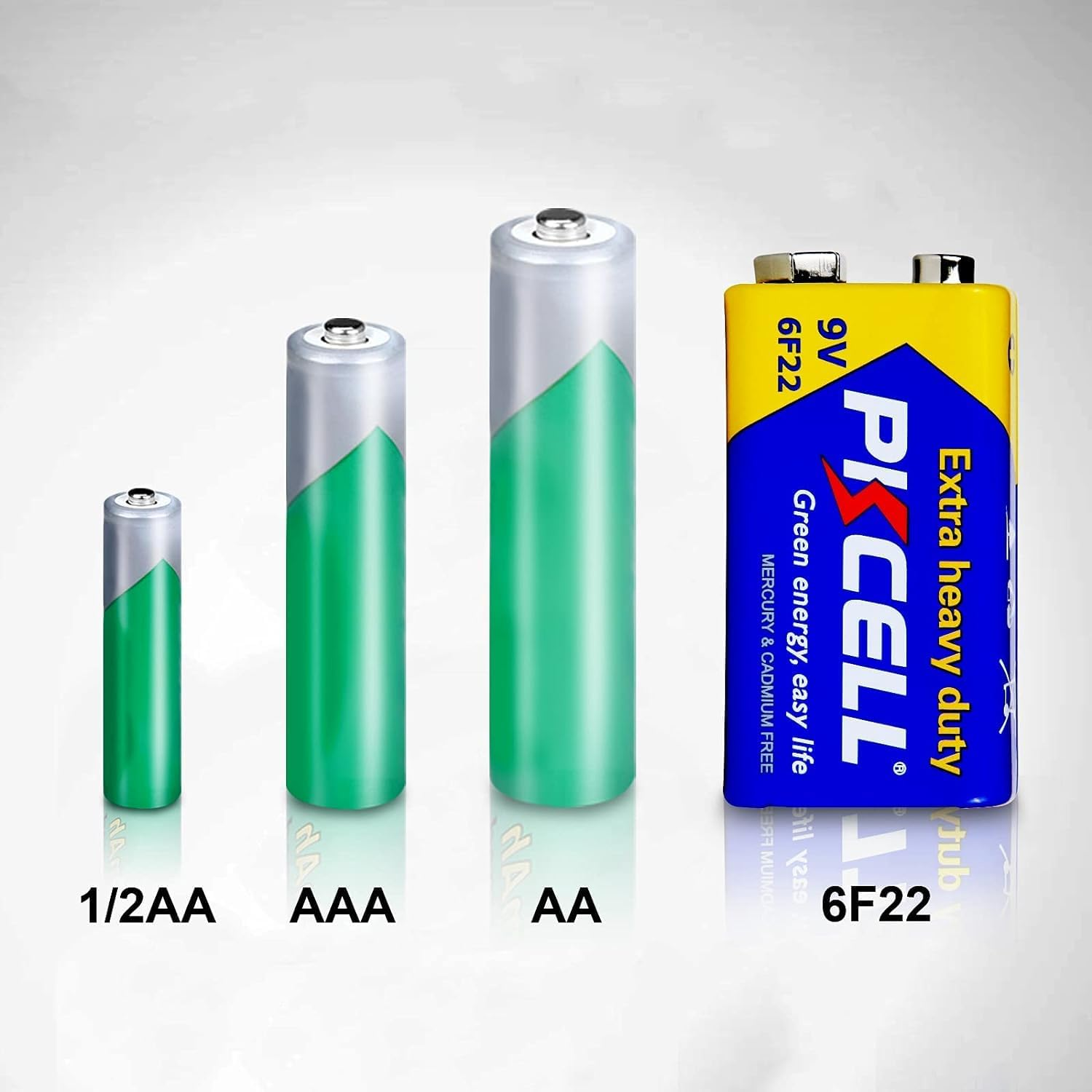 PKCELL Batteries 9V 6F22 High Performance Square Battery for Smoke Detectors, Remote Control Car, Pack of 24 image number 2