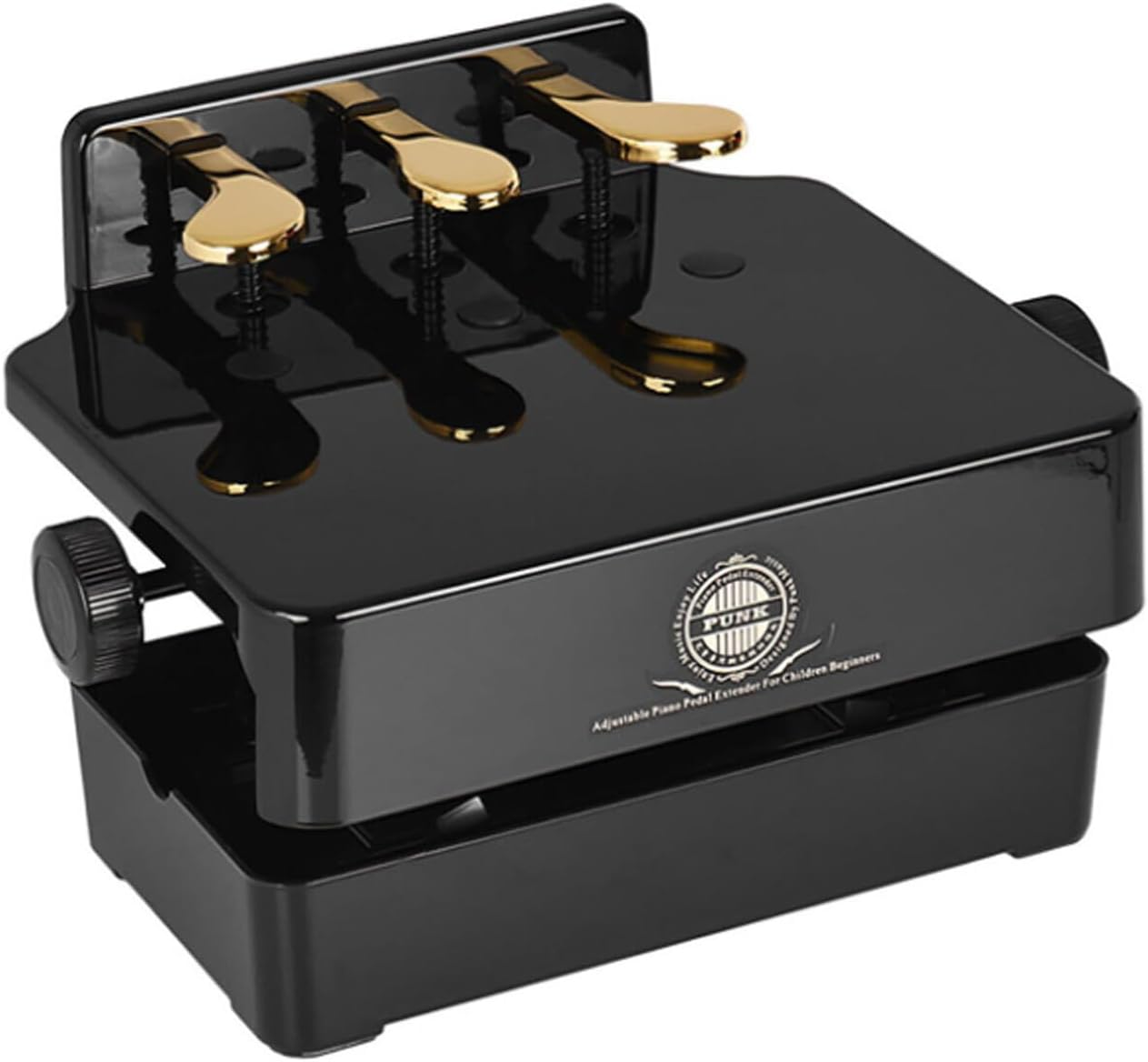 Piano Pedal Extender Box with 3 Pedals, Adjustable Height (Glossy Black) image number 2