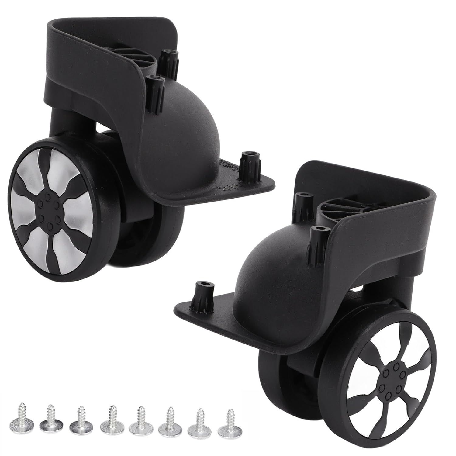 Yuecoom Luggage Swivel Wheels, 360 Swivel Plastic Wheel Replacement Luggage Universal Wheel Luggage Travel Suitcase Wheels for Suitcase Trolley image number 6