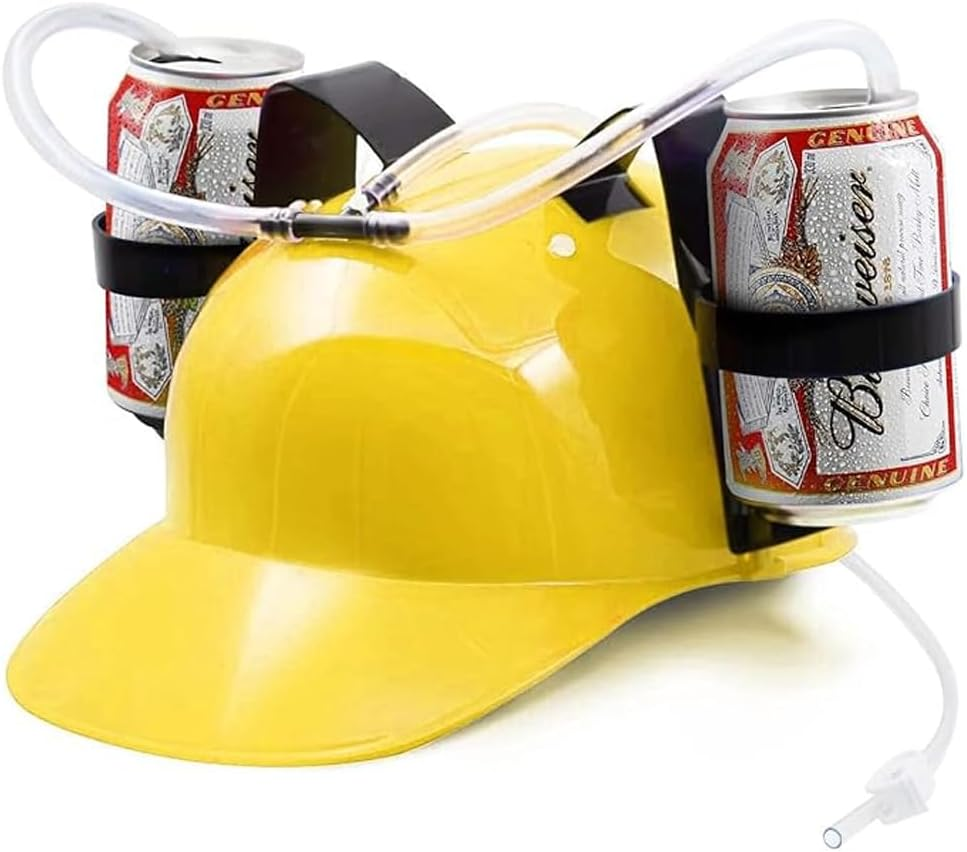 AIMALL Creative Summer Lazy Drink Hat - Adjustable Beverage Drinking Cap, Fun for Parties and Games, Fits Standard Beverage Cans, 11X6.88 Inches