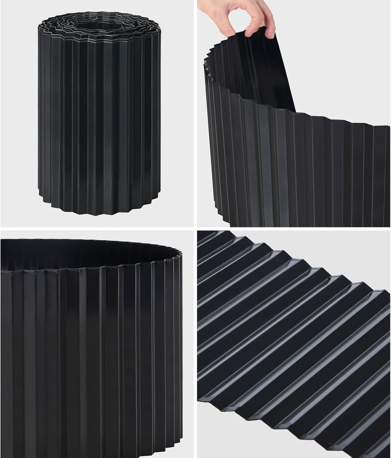 Livsip Garden Edging 10Mx30Cm Landscape Lawn Edge Border for Garden Fence, Lawn, Flower Bed, Paver Edging, Flower Bed Border Flexible Curred or Cut as Needed DIY Fence Steel, Black image number 4