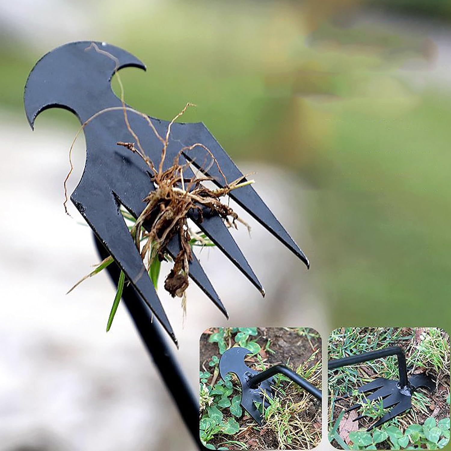 Lvpradior 4 Pack Weed Puller Tool, Stainless Steel Garden Hand Weeder, Effectively Pull Out Weeds & Their Roots, Manual Weeding Machine for Yard and Garden image number 6