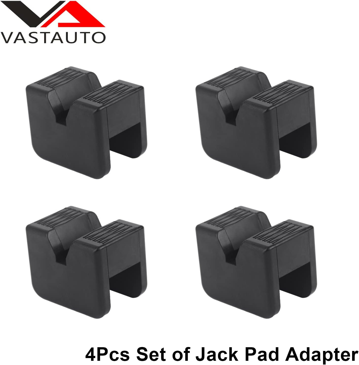 Jack Pad Adapter, Universal Heavy Duty Rubber, Slotted Frame Rail Pinch Welds Protector (4 Pack, 4 Ton Capacity, Car Compatible)