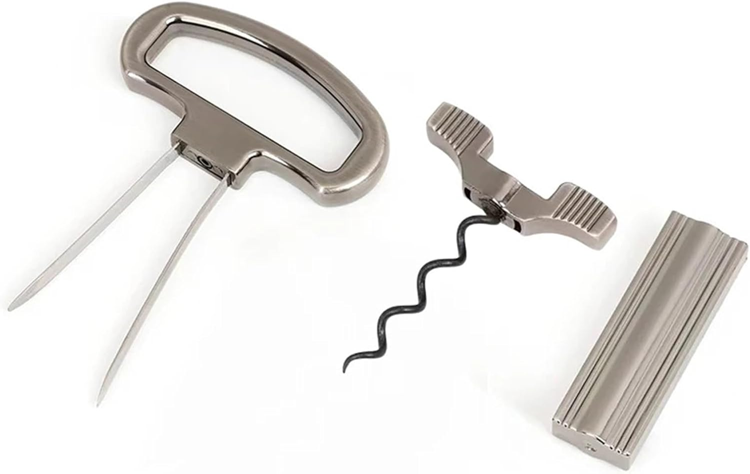 Wine Opener for Vintage Bottles 2-Prong Cork Puller Extractor Tool Portable Bottle for Bar Sommelier Waiters Home(Gun Black)