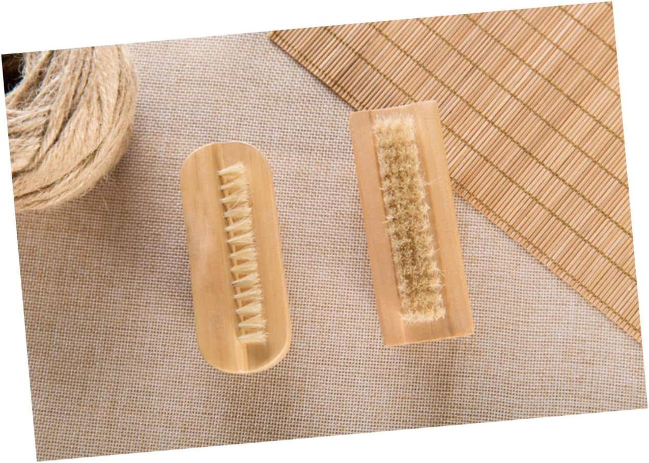 BIUDECO 5 Pcs Pig Mane Cleaning Brush Wooden Hand Washing Brush for Fingernails Household Use for Dirt Removal Craftsmanship image number 6