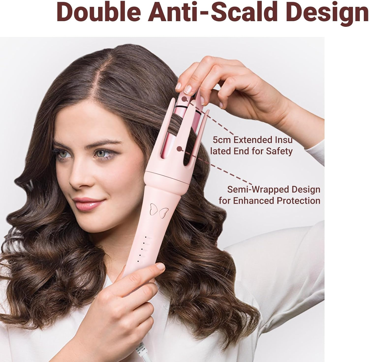 LIWEGHT 32Mm Automatic Curling Wand 360&deg; Rotating, Double Anti-Scald, 4 Temp Settings & Timer, Ceramic Barrel, Beginner-Friendly image number 1