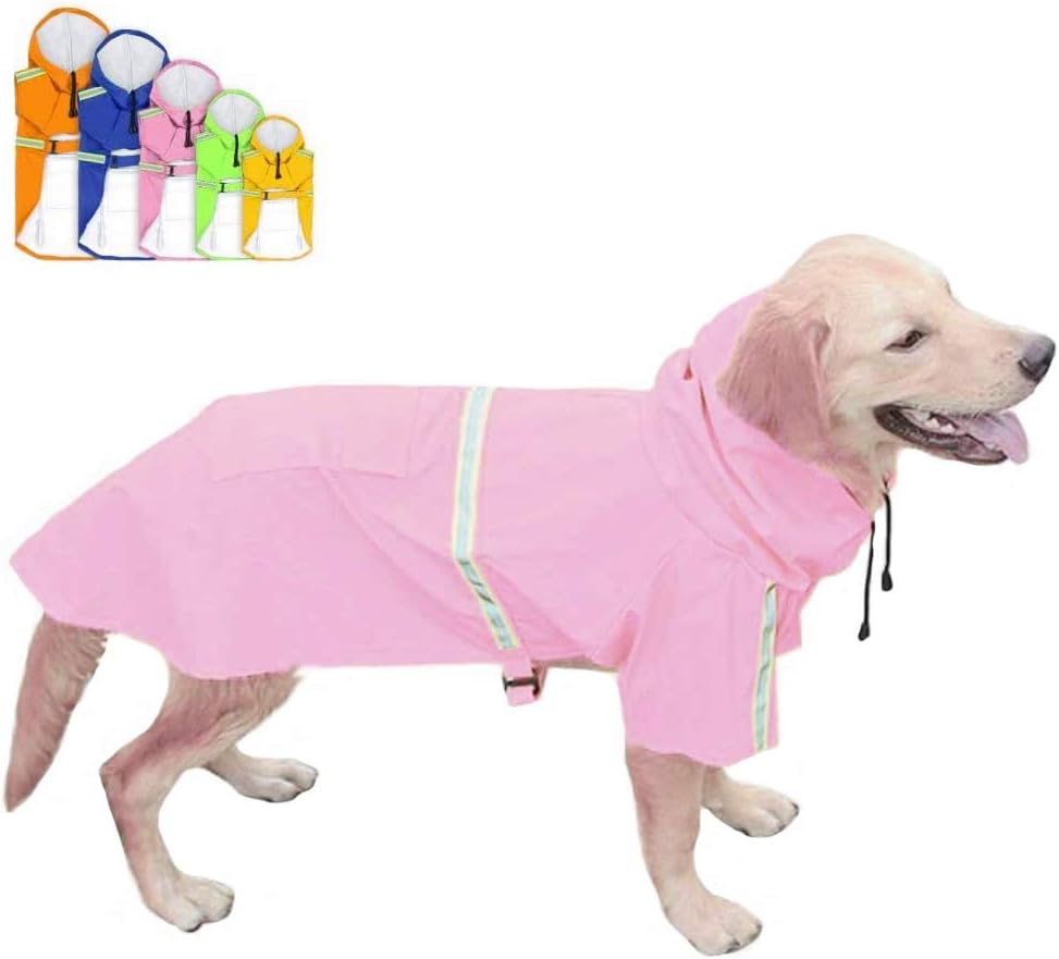 Feimax Dog Raincoats Rain Poncho Coat Waterproof Rain Jacket with Hood for Medium and Large Dogs, Lightweight Hoodies Pet Windproof for Outdoor Walking (S (Chest: 13.3'', Body 9.8''), Yellow)