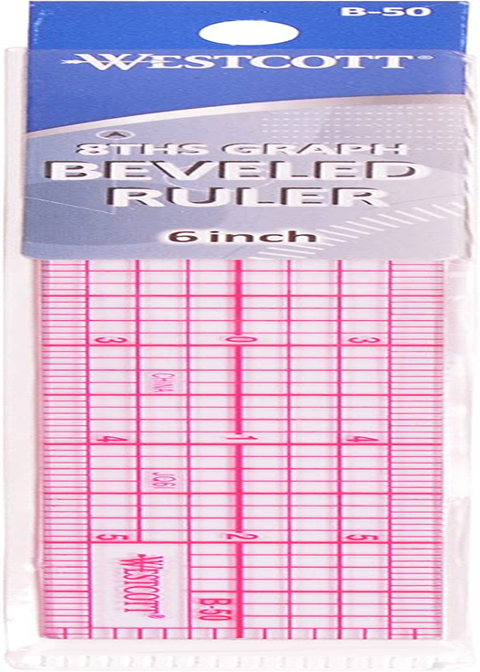 Westcott 8Ths 6-Inch Beveled Transparent Ruler (B-50) image number 2