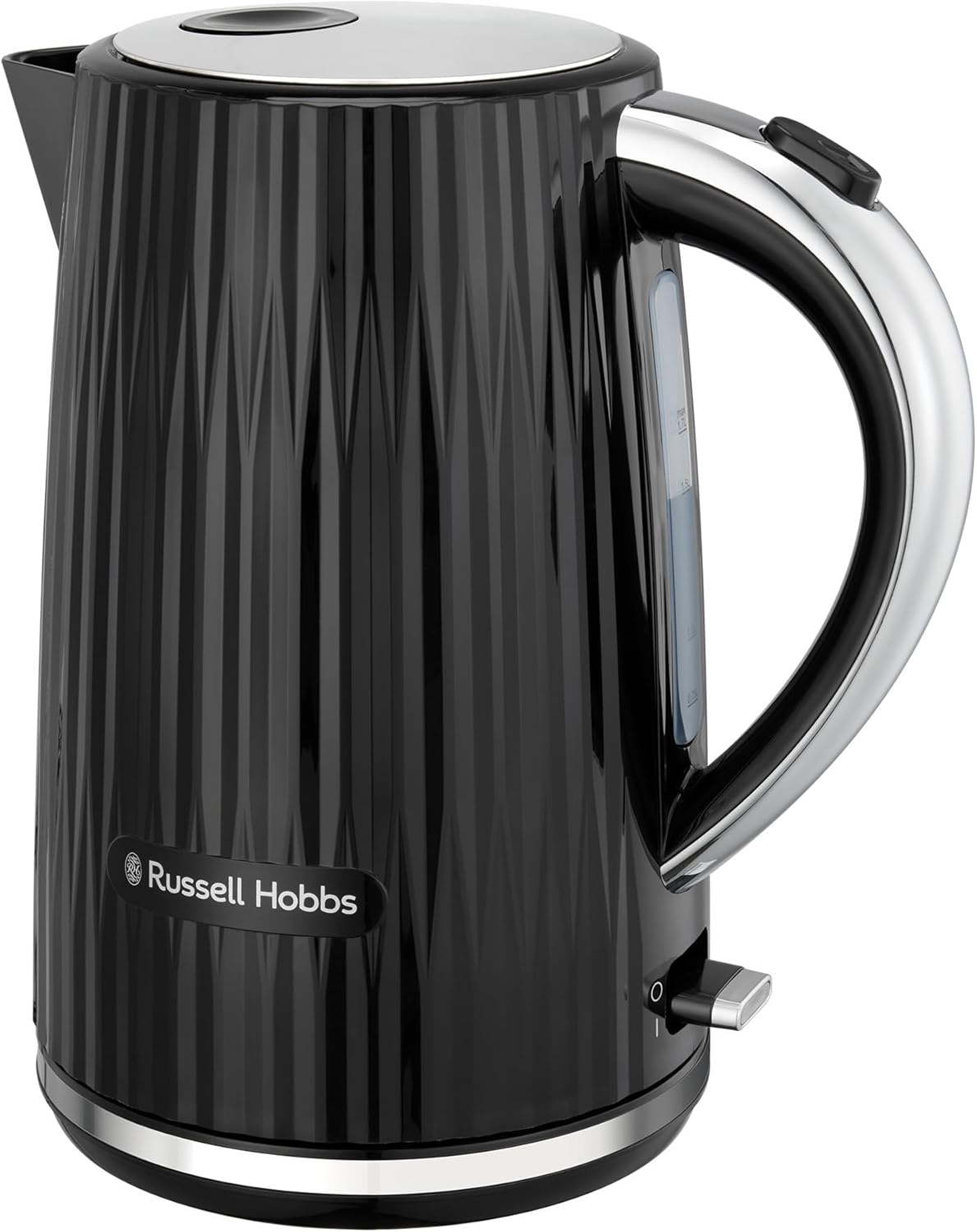 Russell Hobbs Eden Kettle, RHK2736BLK, Textured Design, Push to Open Lid, 360&deg; Base & Cord Storage, Water Window with Gauge, 1.7L Capacity, Black image number 5