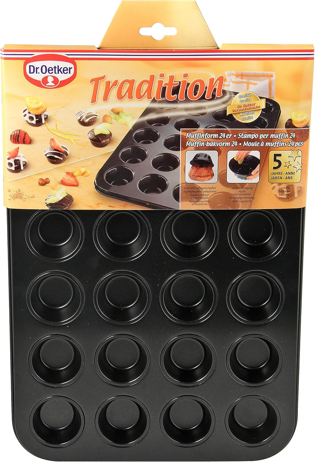 Dr. Oetker Tradition 24-Piece Non-Stick Bakeware Muffin Tin, Black image number 4