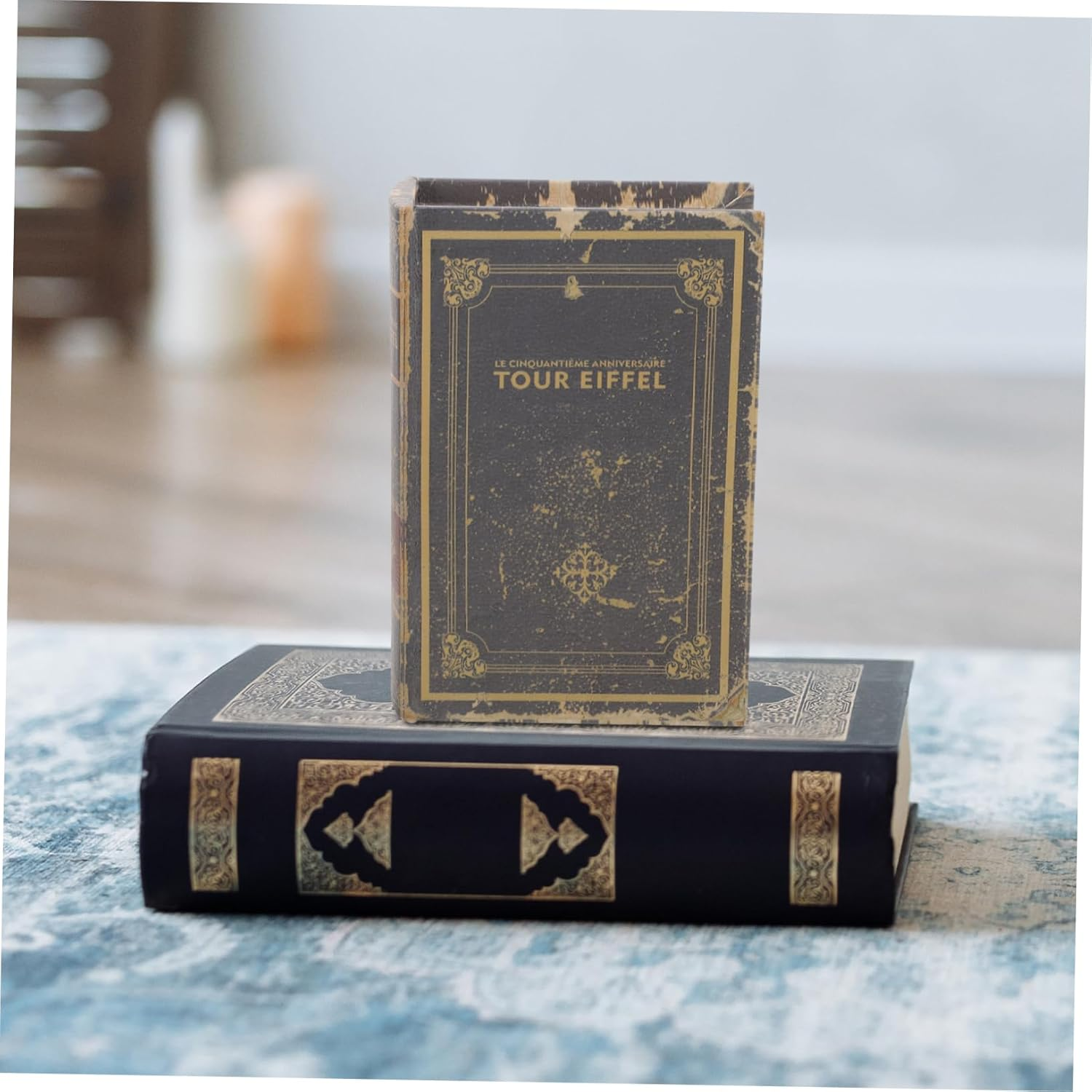 False Book Box Vintage Book Shaped Storage Organizer for Home Office Shelf D&eacute;cor Small Size image number 1