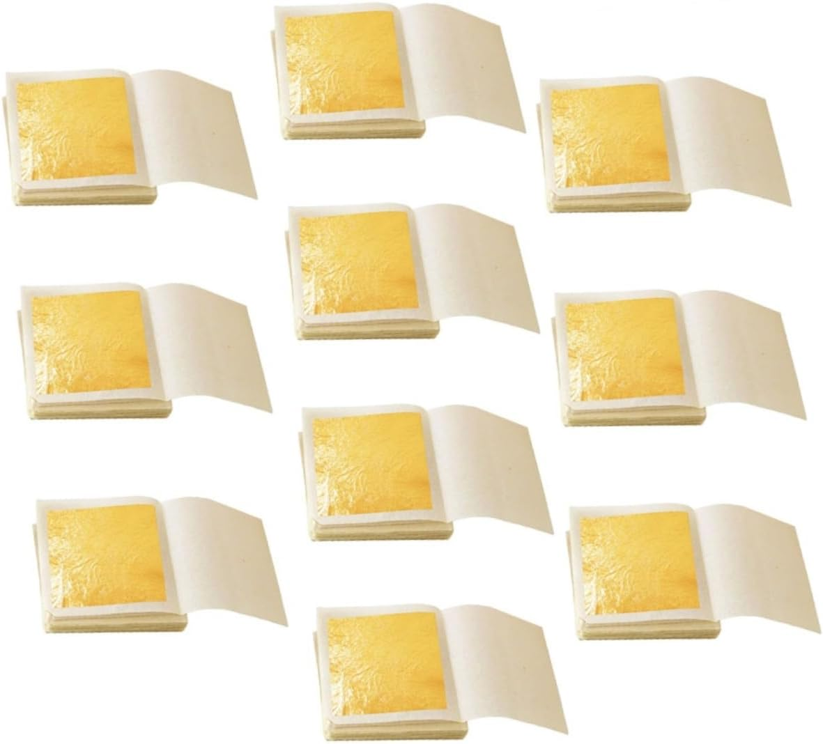 KONTONTY 10Pcs Edible Gold Foil Leaf for Cosmetic and Buddha Statue Decoration Brightening and Non Tarnishing Foil Paper for Beauty Applications image number 5