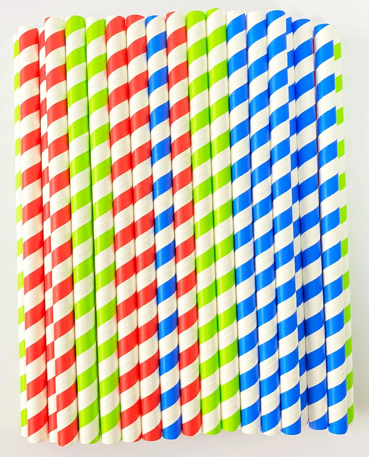 Milkshakes Straws,Paper Smoothie Straws 9Mm Wide Disposable Biodegradable Drinking Straws for Slushies Bubble Boba Tea Juice Jumbo Shakes Malts Frozen Drinks,Birthday Party Accessories,66Pcs Stripes image number 5