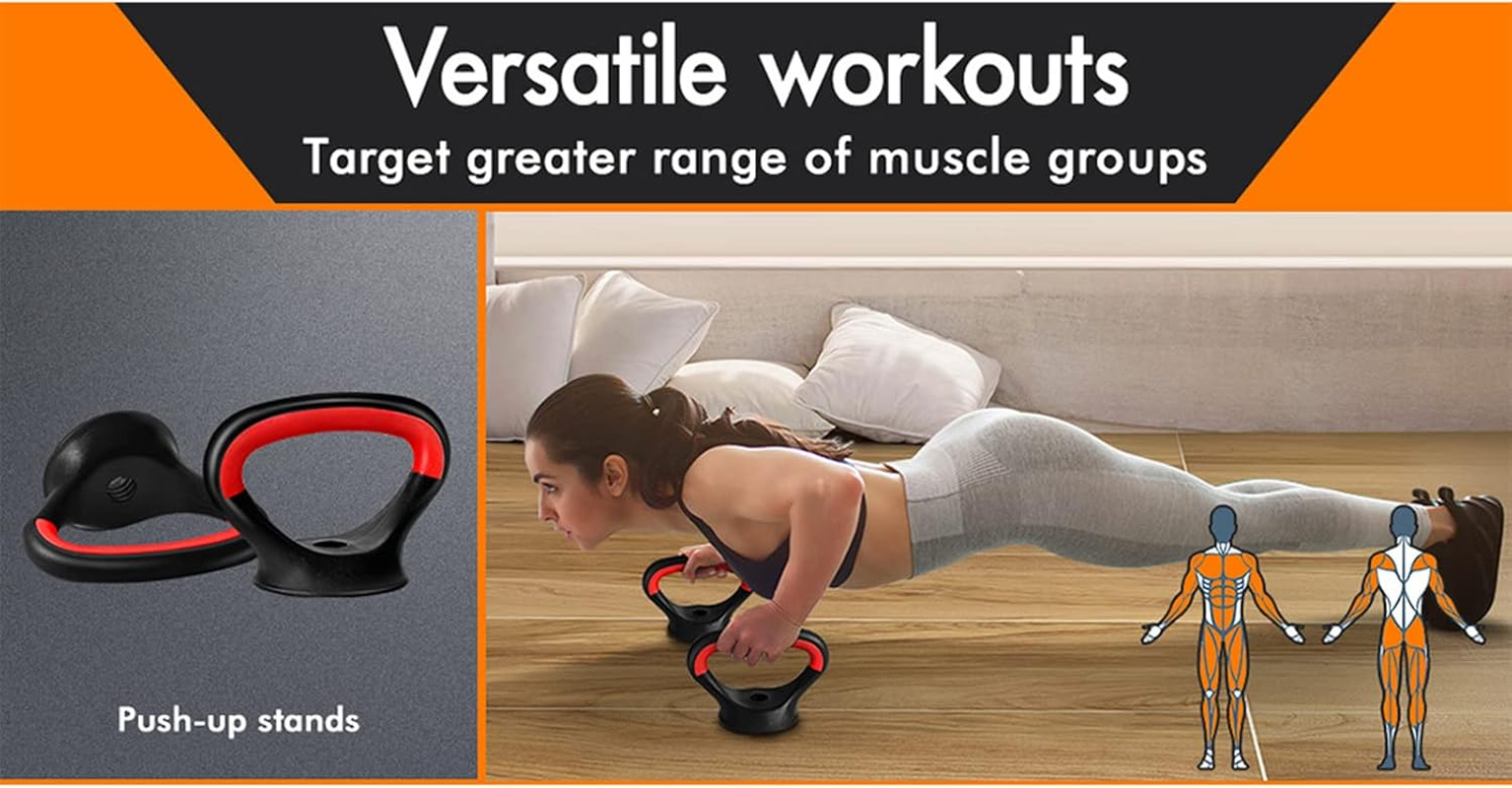 BLACK LORD 2X Adjustable Rubber Kettlebell Handles with Base for Weight Lifting Plates Push Up, Fits 26Mm and up Weight Plates (Kettlebell Handles without Weight Plate) image number 2